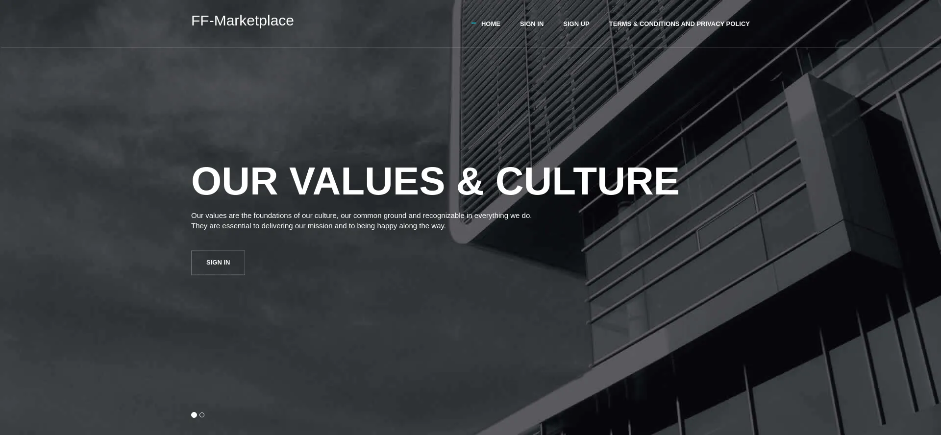 Website screenshot of Ff-marketplace.com
