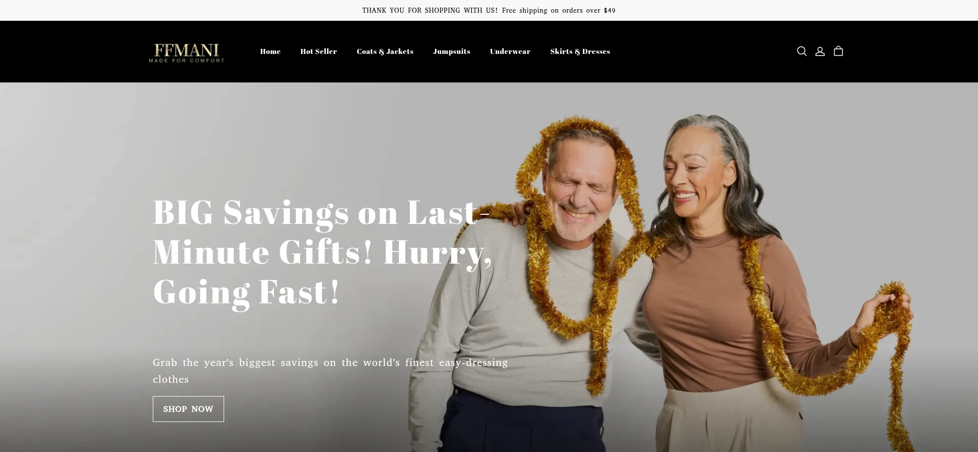 Website screenshot of Ffmani.com