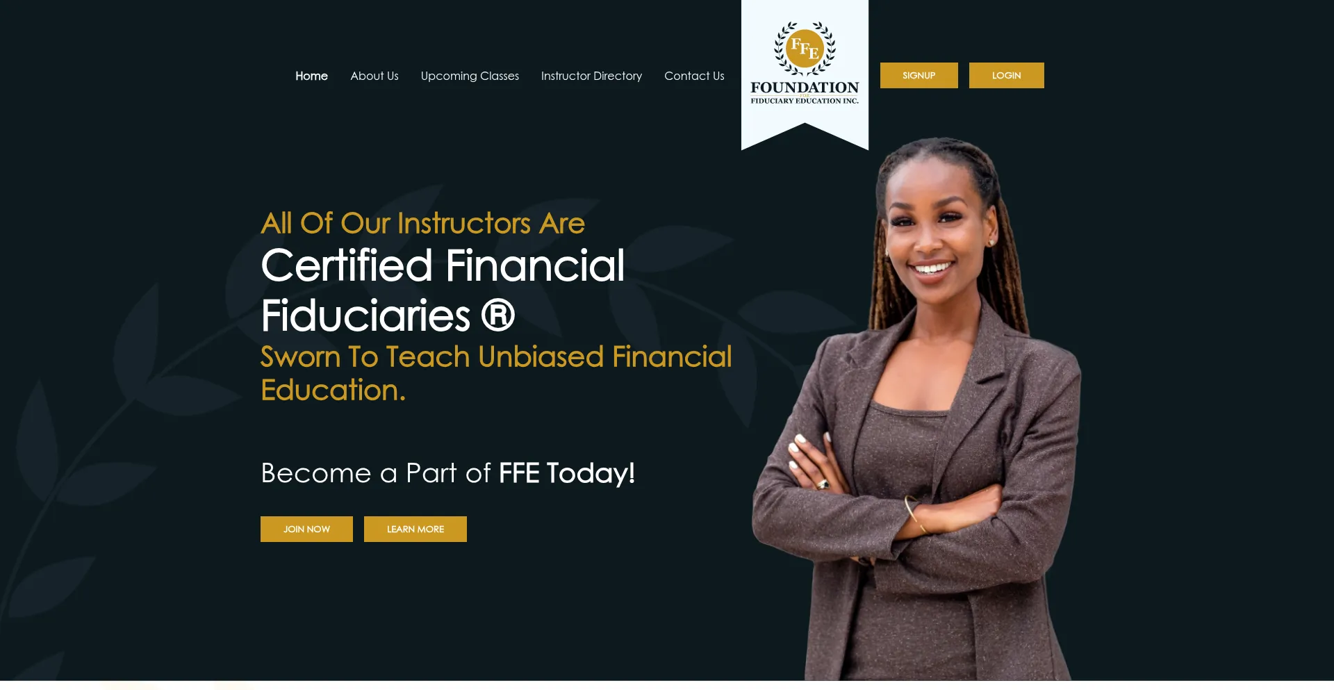Website screenshot of Fiduciaryeducators.org