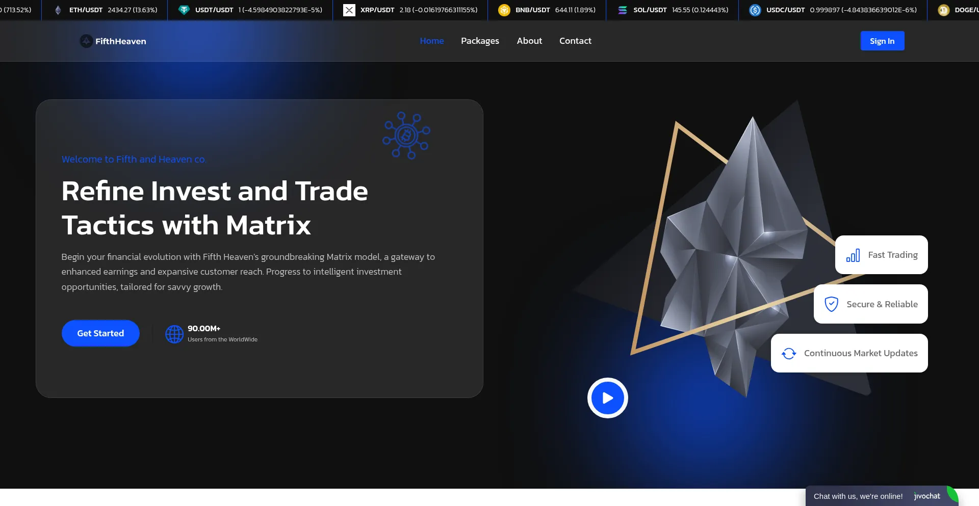 Website screenshot of Fifthheaven.org