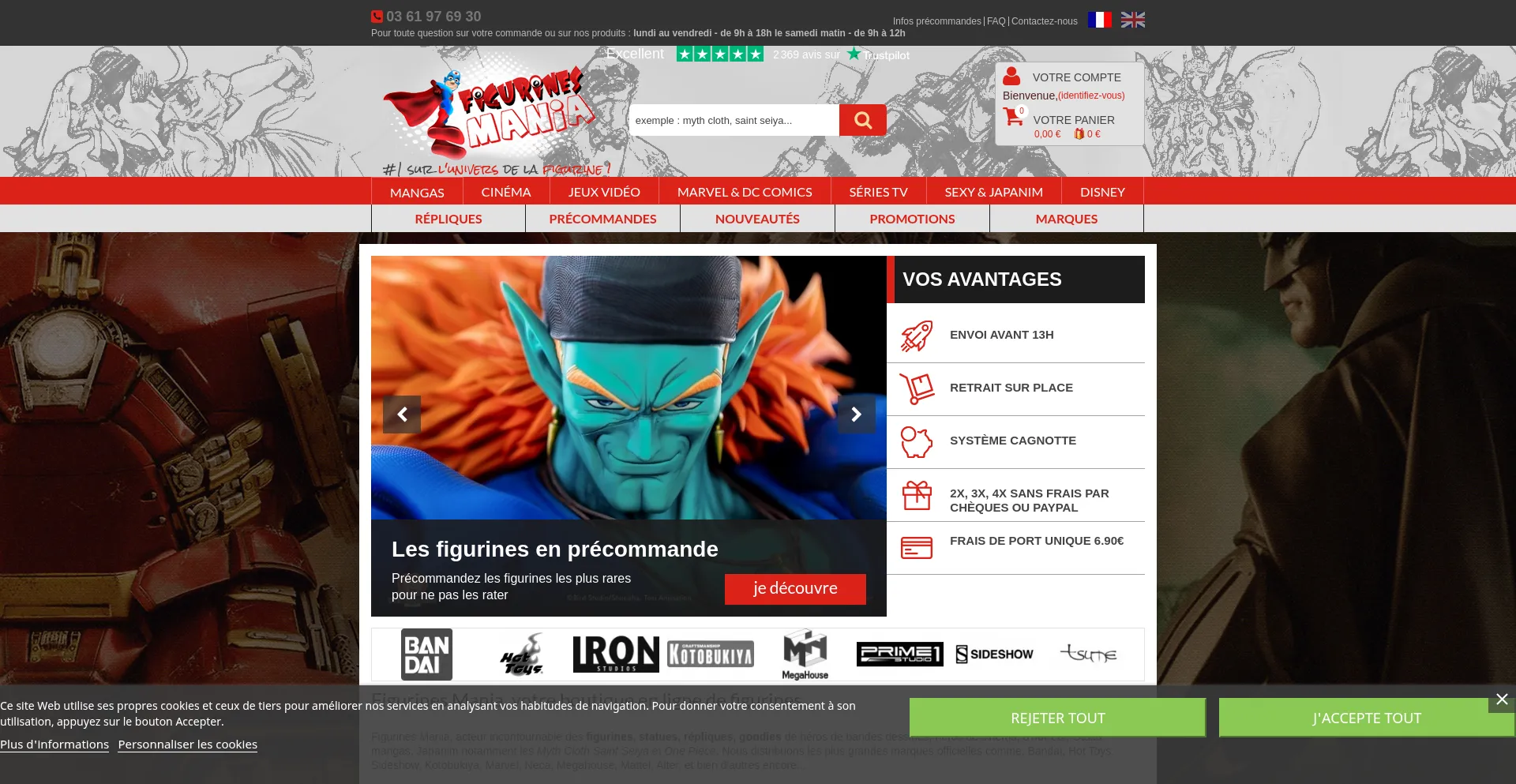 Website screenshot of Figurines-mania.com