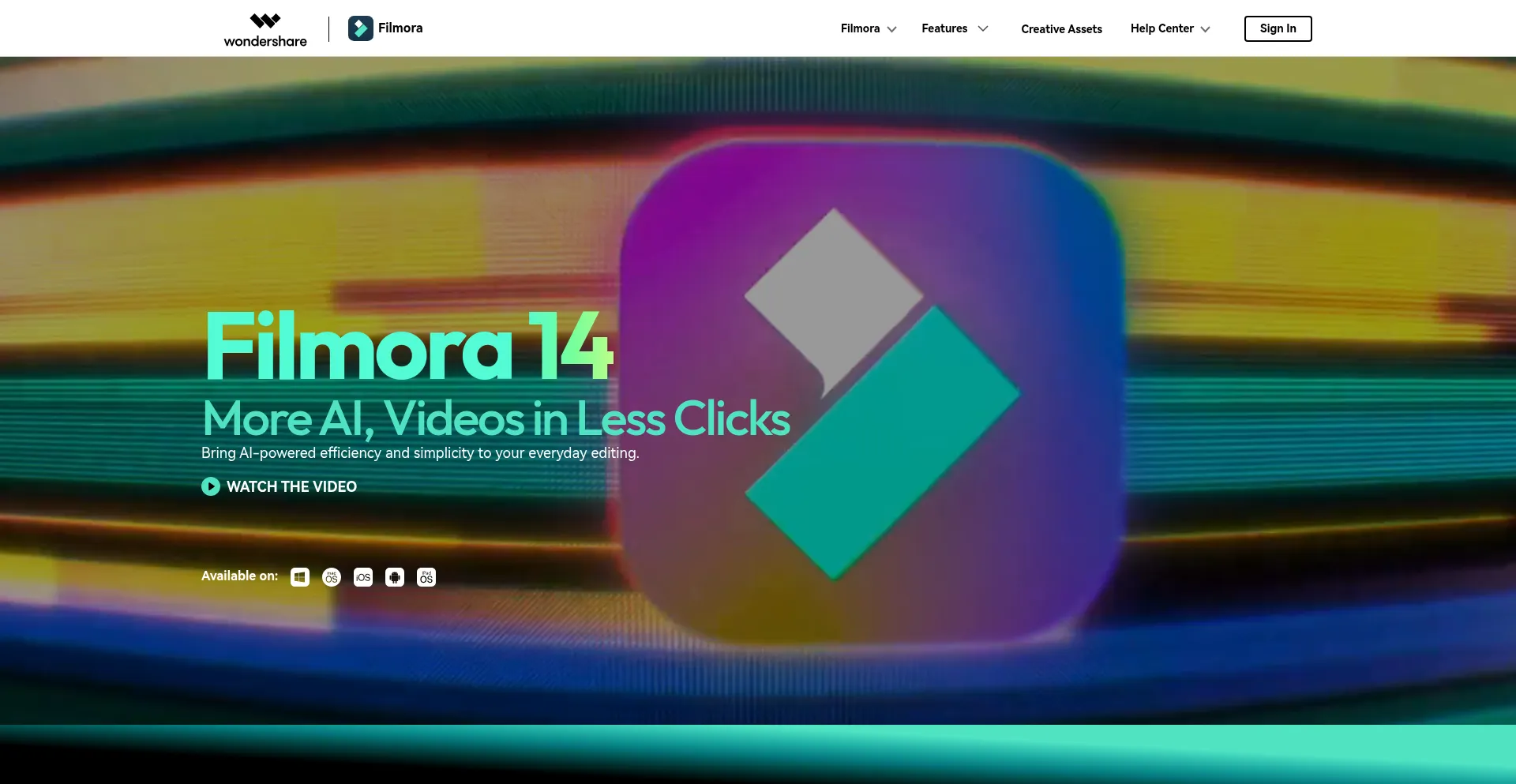 Website screenshot of Filmora.wondershare.net
