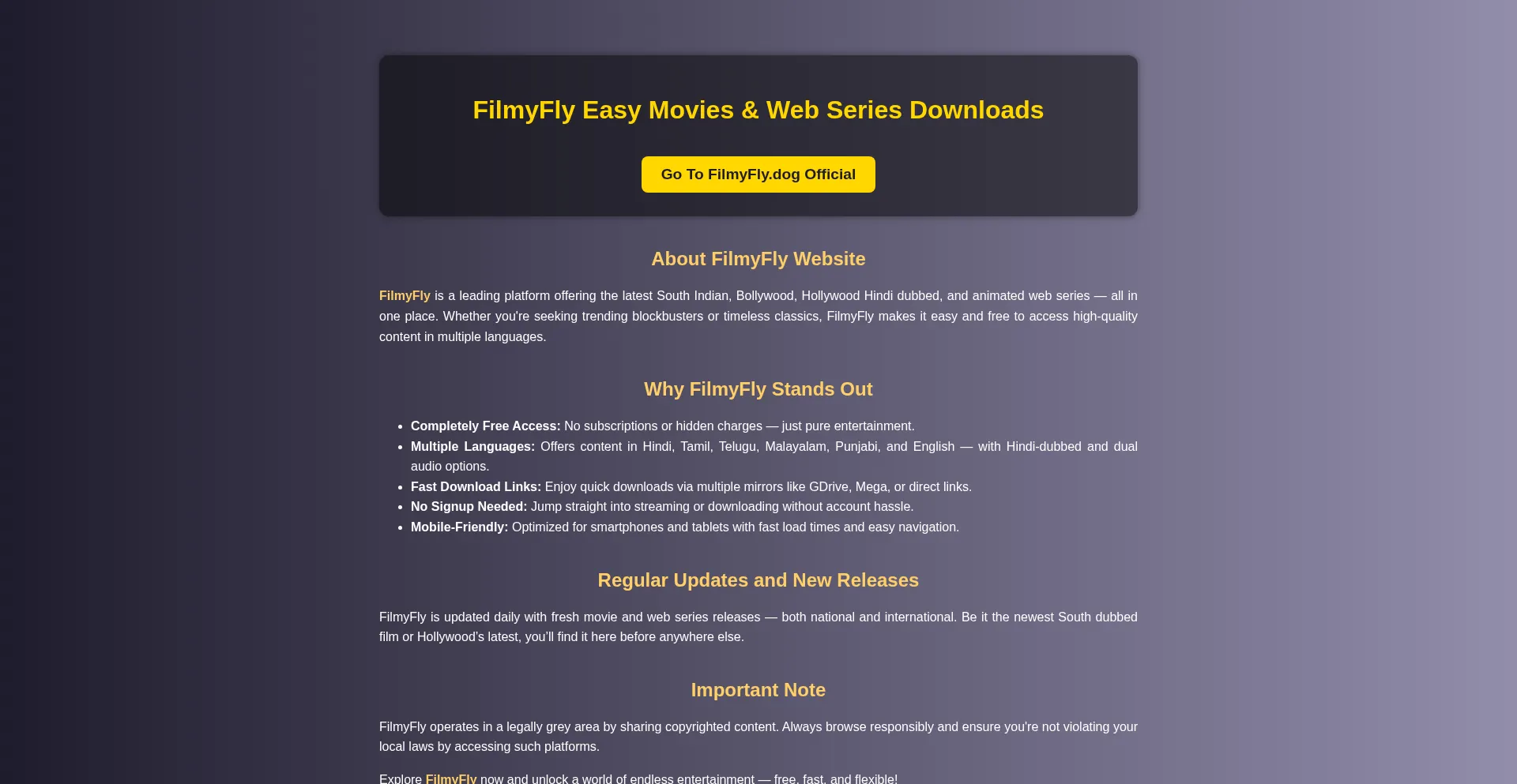 ¿És Seguro y Confiable Filmyfly.lt?
