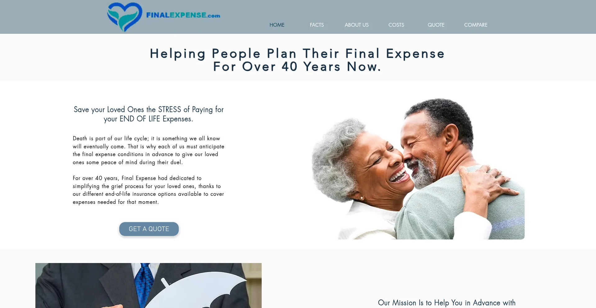 Website screenshot of Finalexpense.com