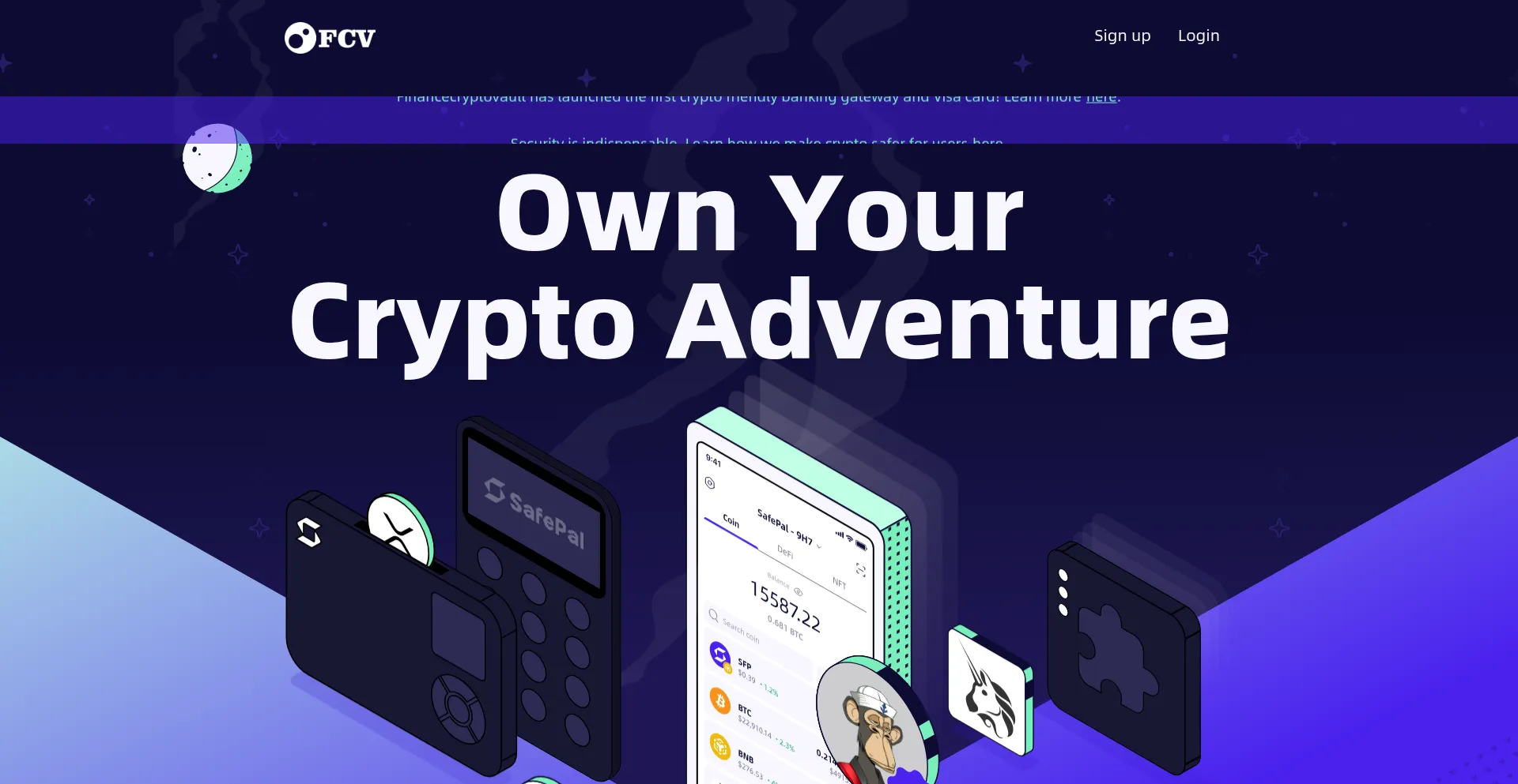 Website screenshot of Financecryptovault.web.app