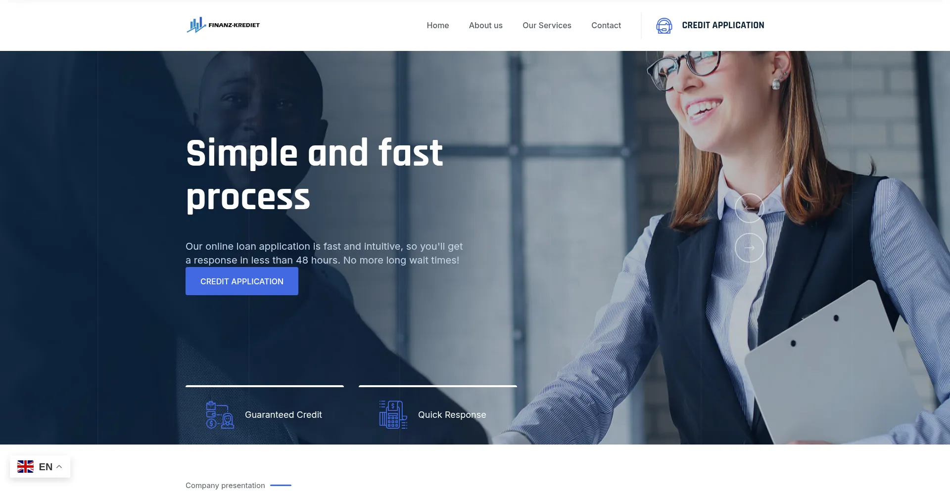 Website screenshot of Finanz-krediet.com