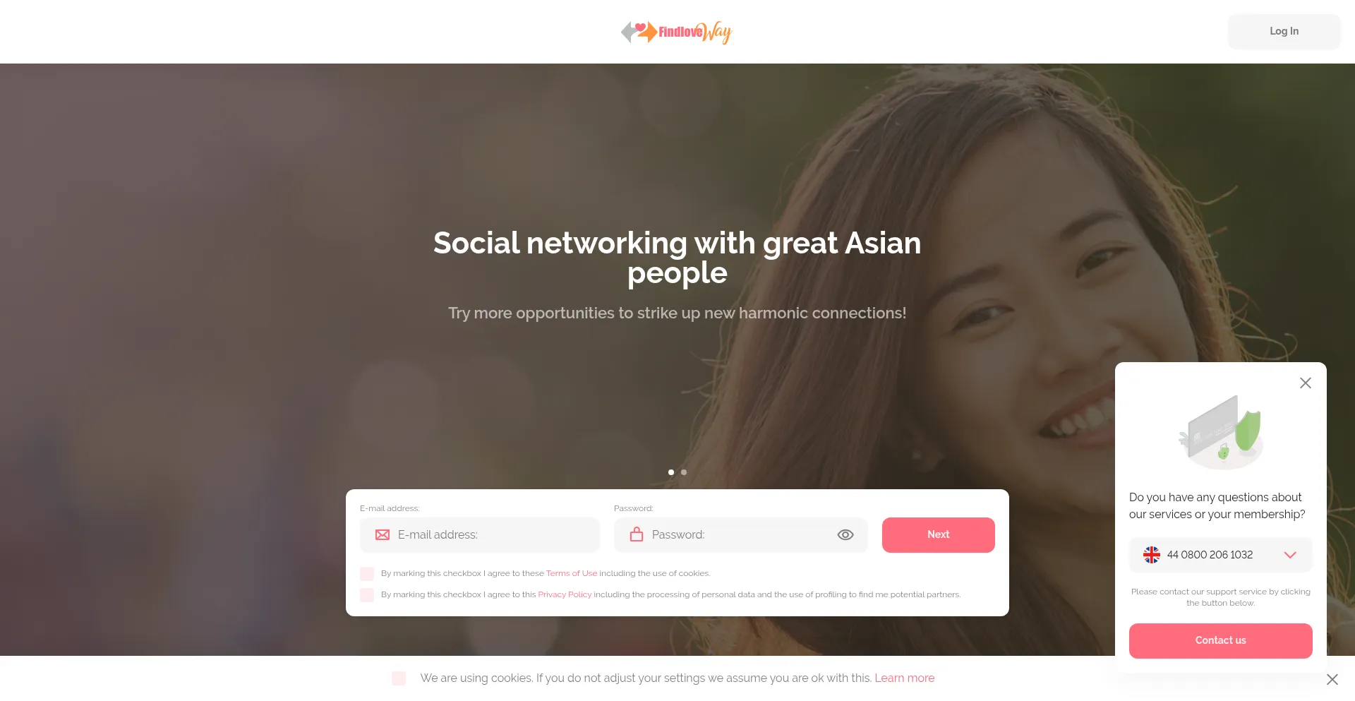 Website screenshot of Findloveway.com