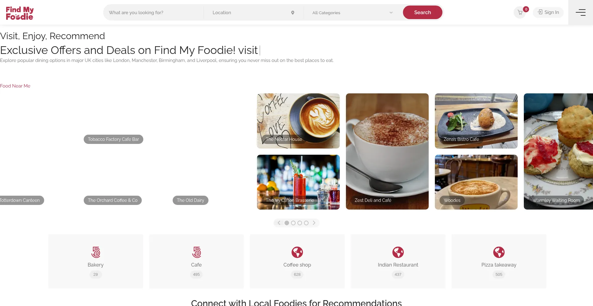 Findmyfoodie.co.uk Screenshot