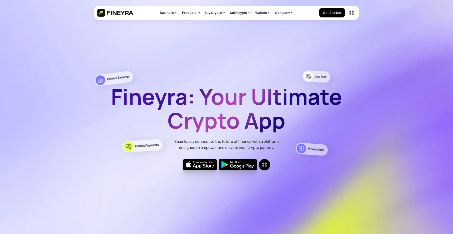 Website screenshot of Fineyra.com