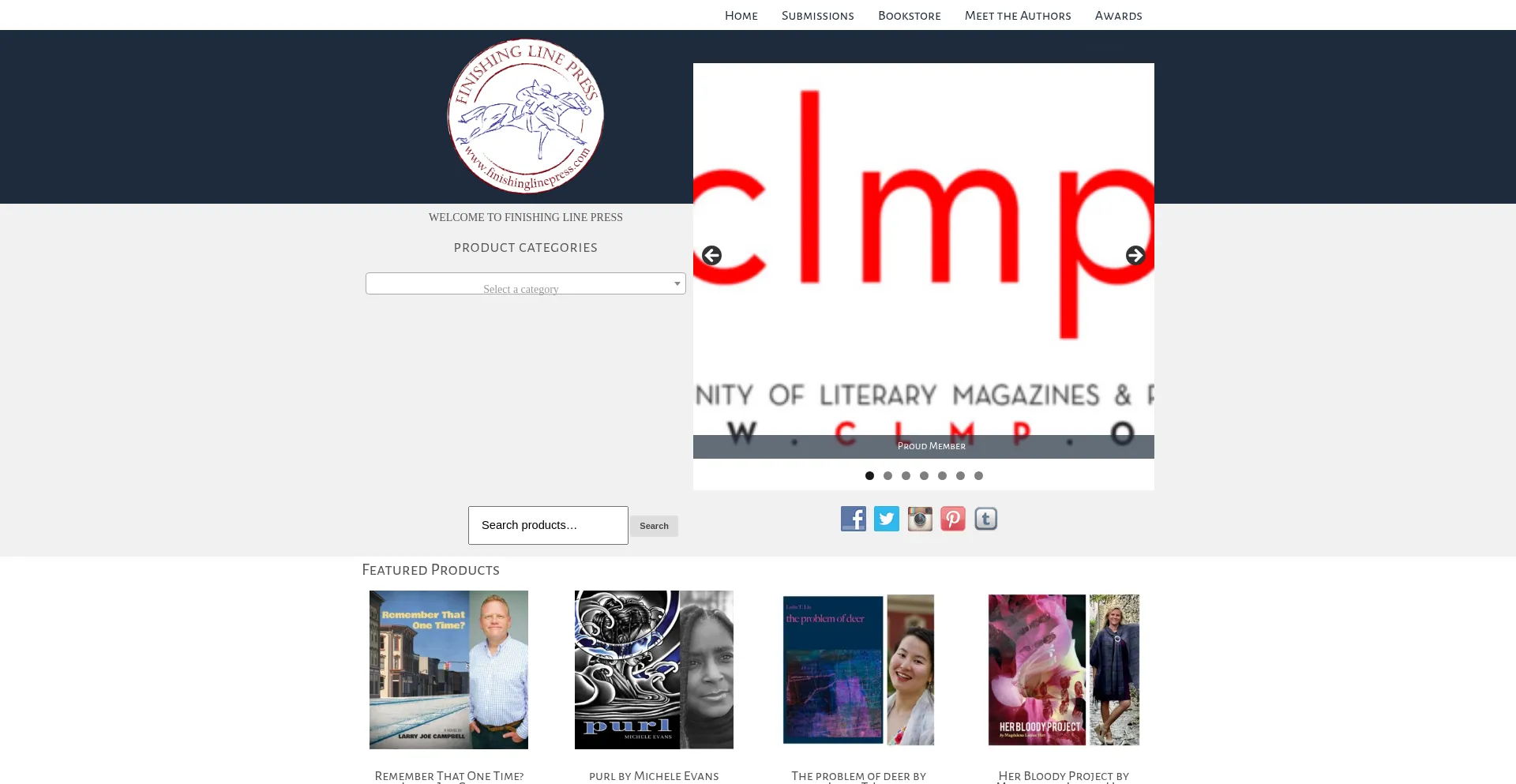 Website screenshot of Finishinglinepress.com