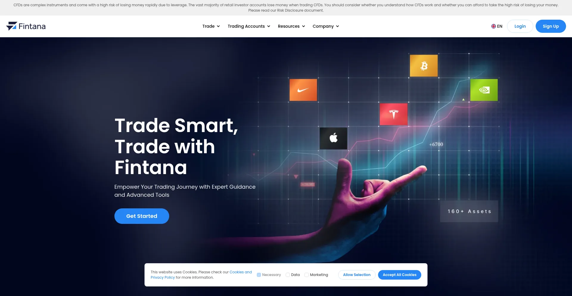 Website screenshot of Fintana.com