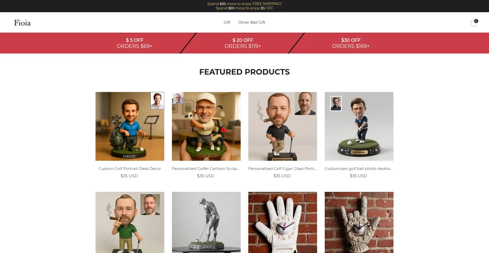 Website screenshot of Fioia.com