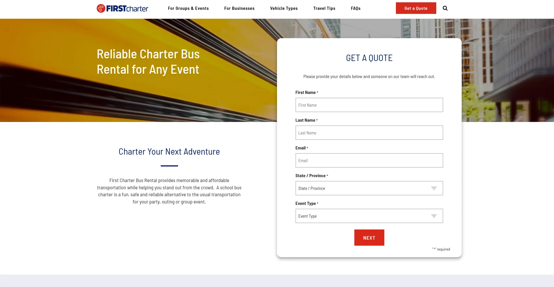 ¿És Seguro y Confiable Firstcharterbus.com?