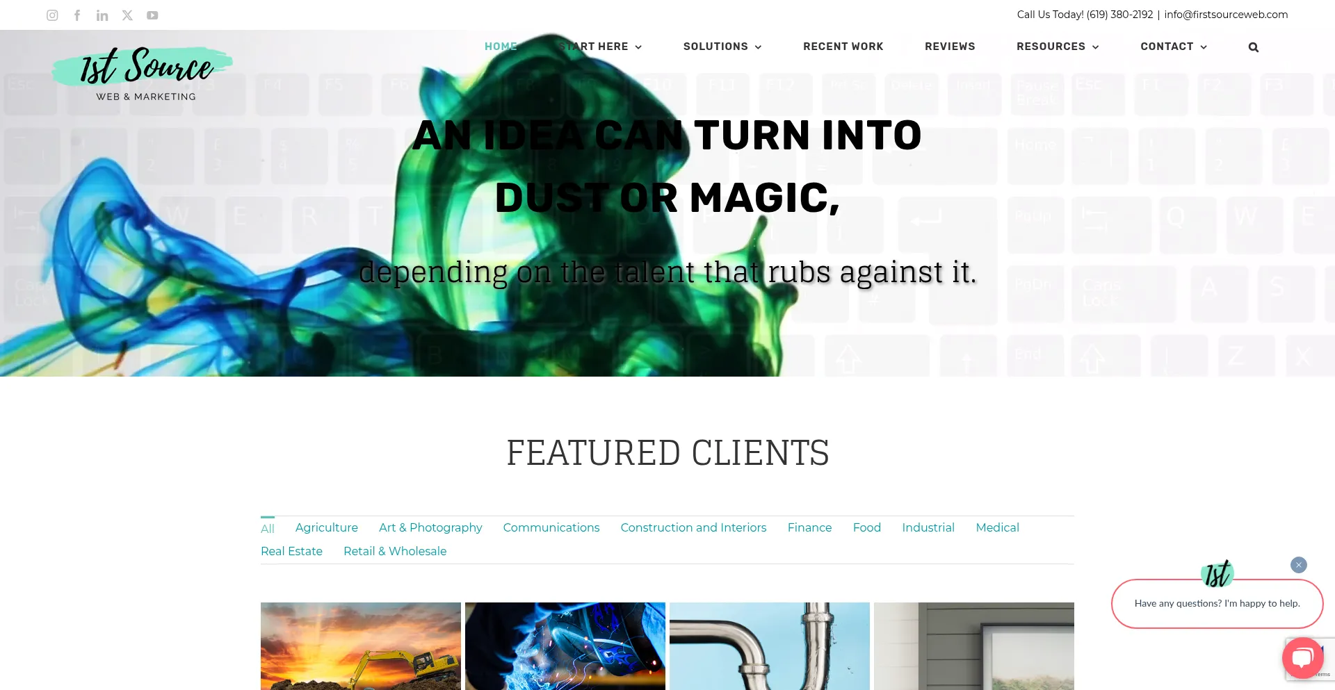Website screenshot of Firstsourceweb.com
