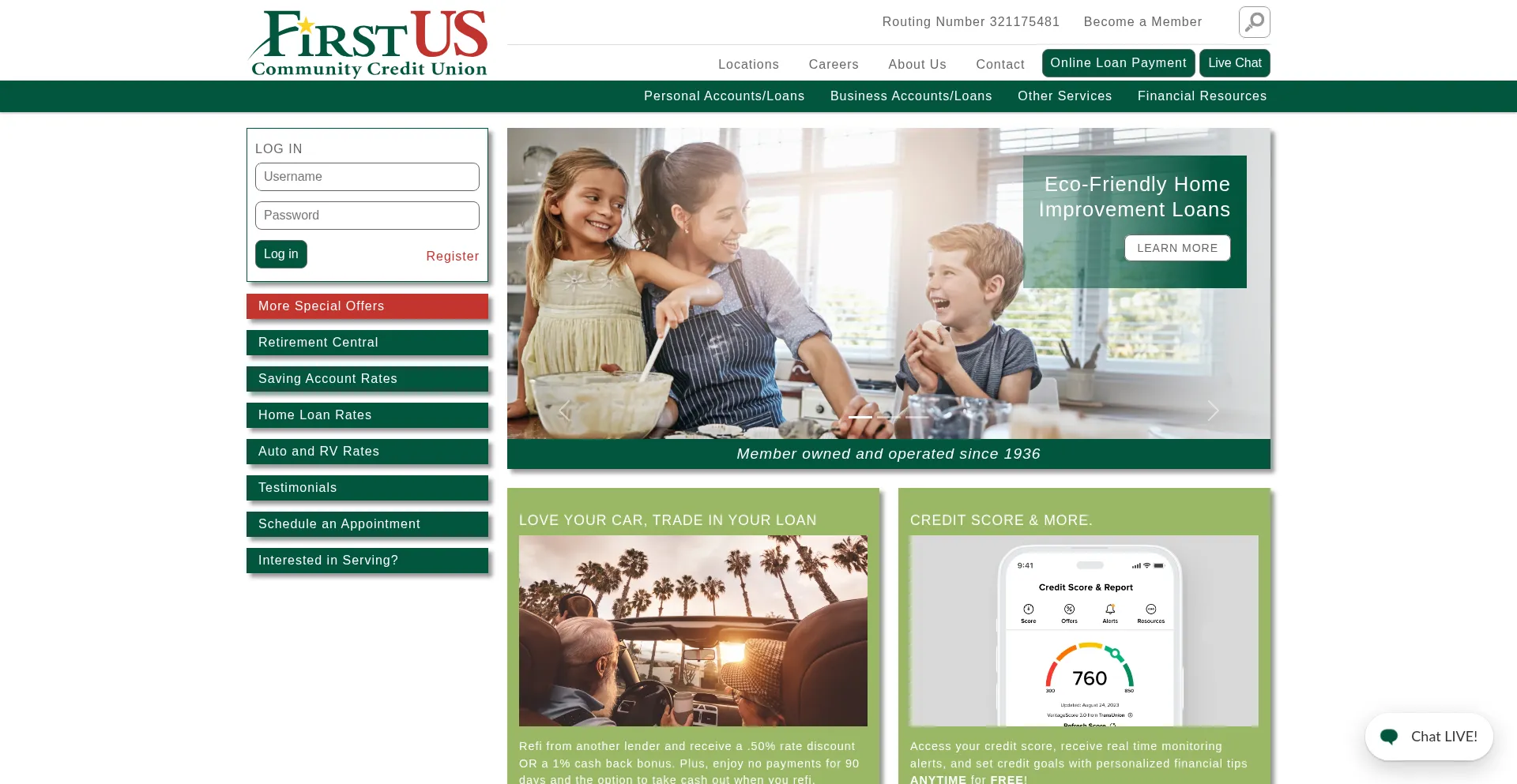 Website screenshot of Firstus.org