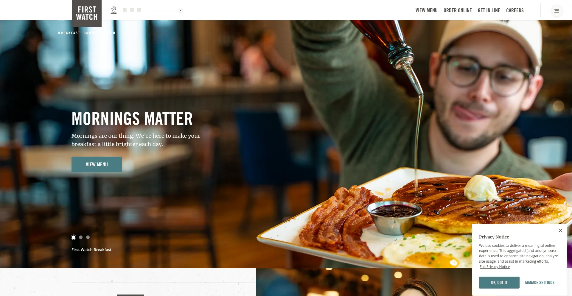 Website screenshot of Firstwatch.com