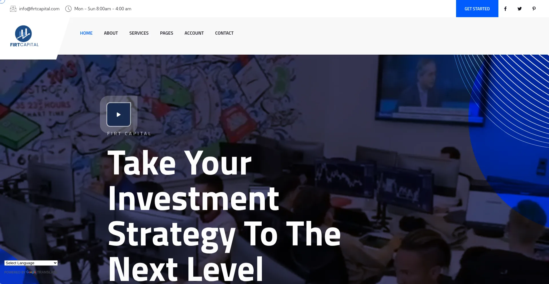 Website screenshot of Firtcapital.com