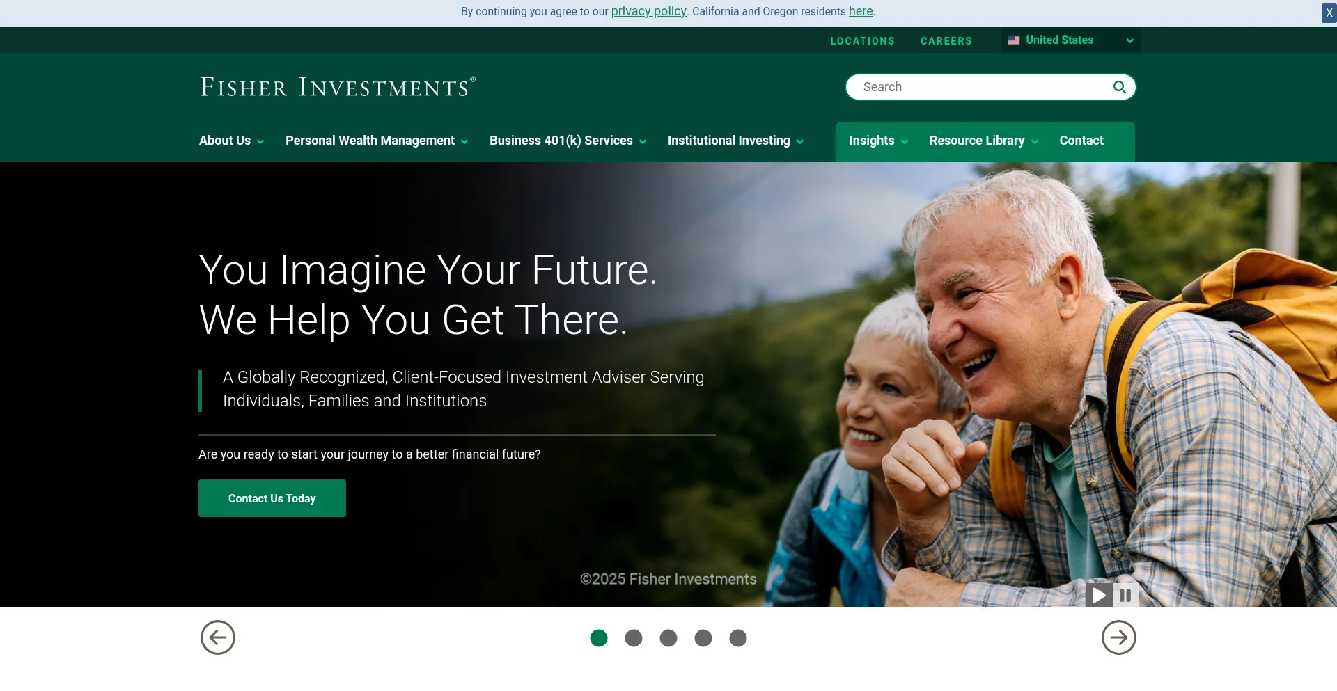 Website screenshot of Fisherinvestments.com