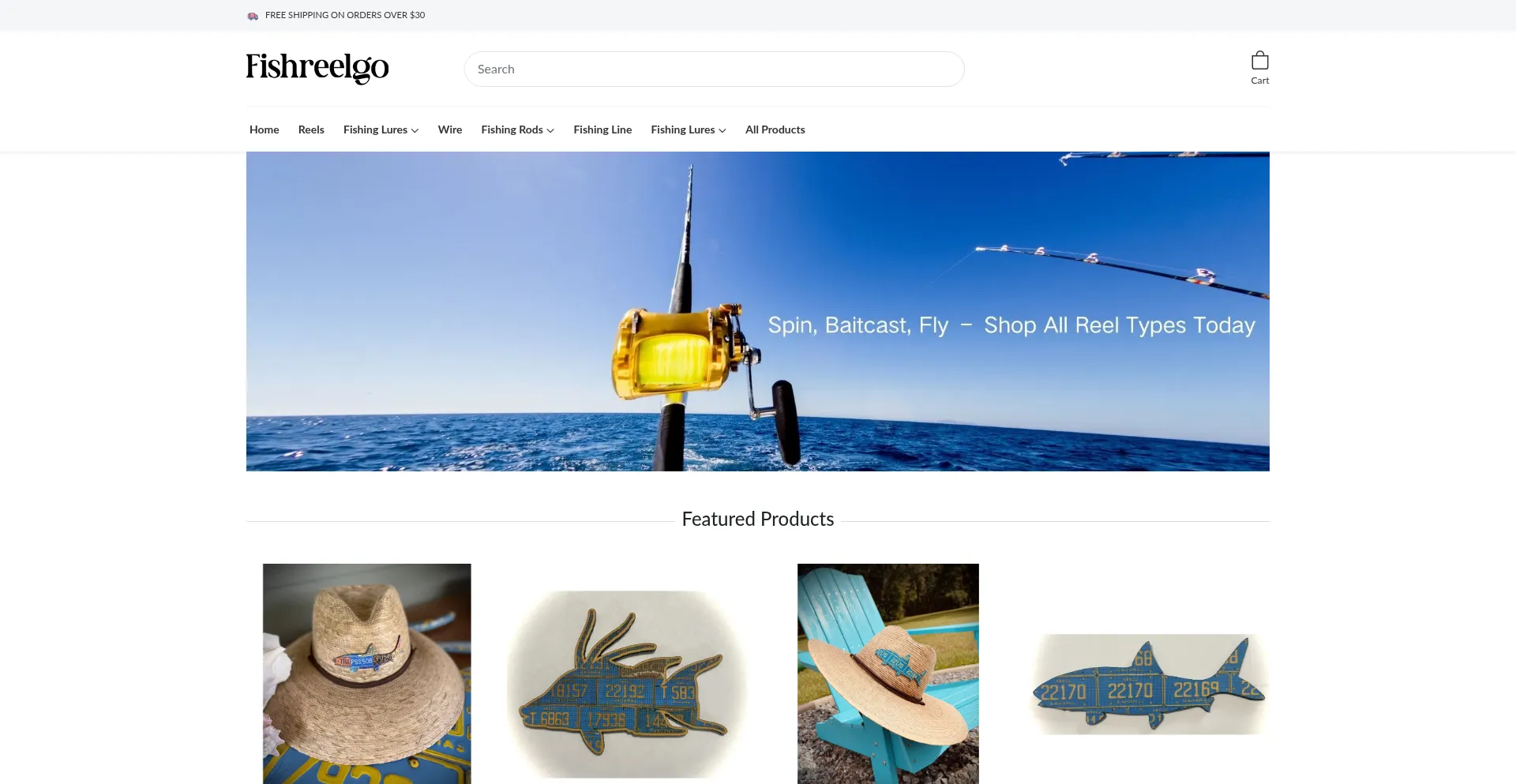 Website screenshot of Fishreelgo.com