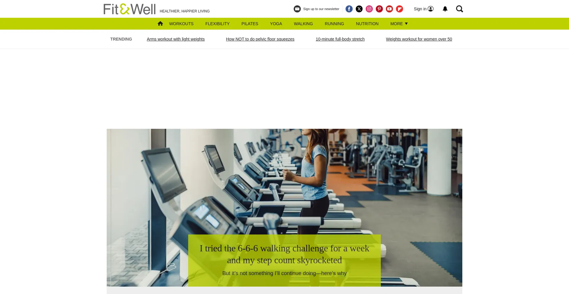 Website screenshot of Fitandwell.com