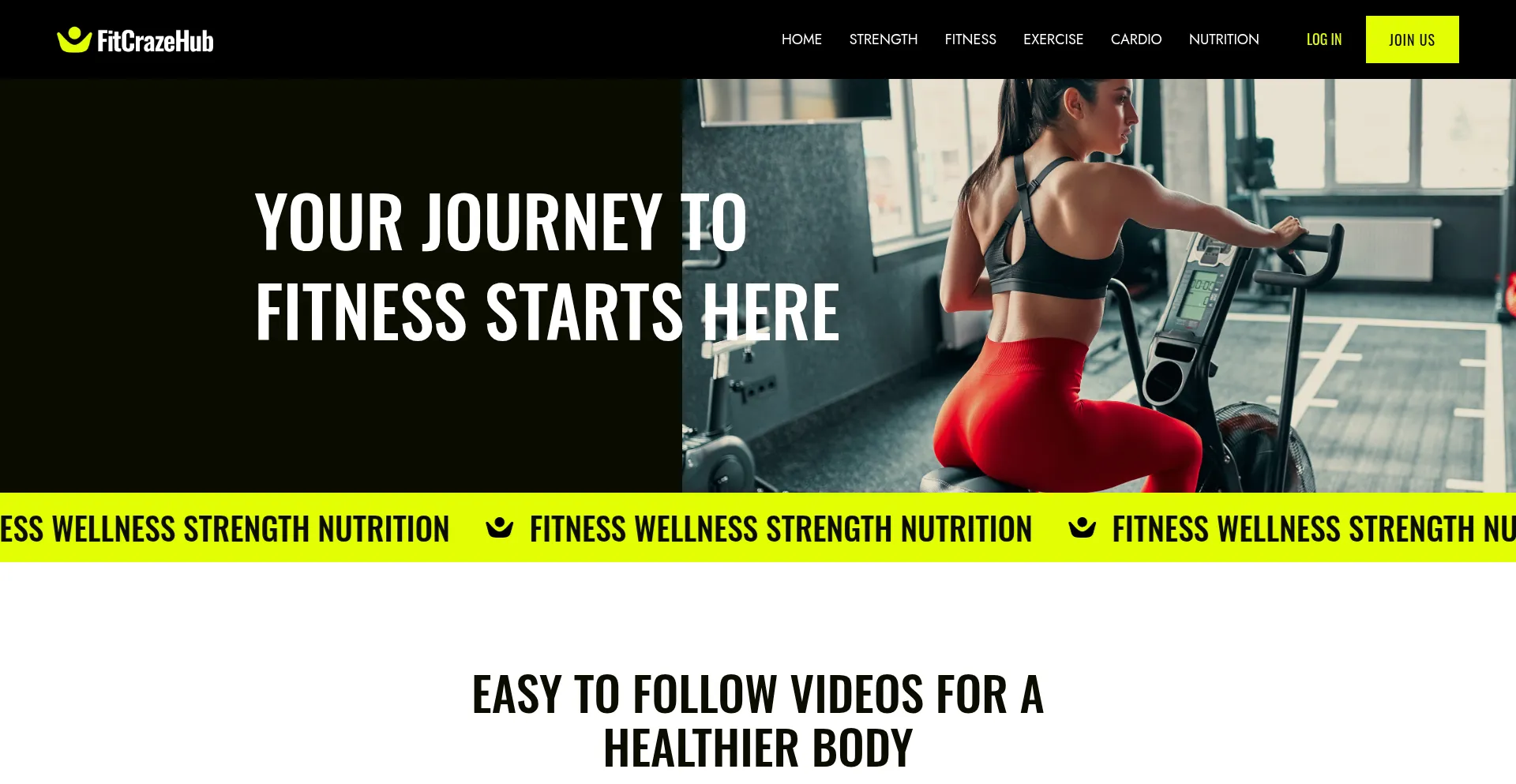 Website screenshot of Fitcrazehub.com