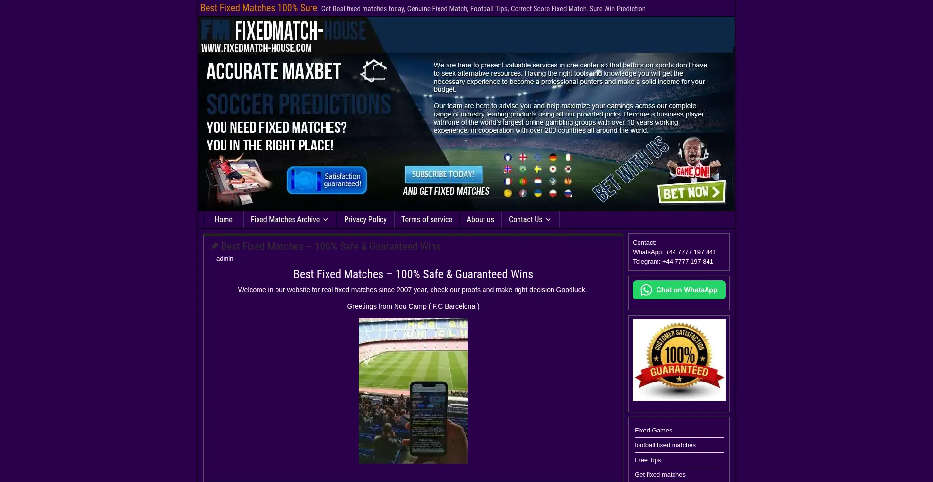 ¿És Seguro y Confiable Fixedmatch-house.com?