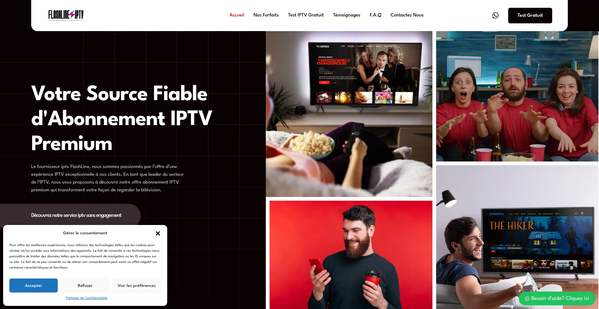 Website screenshot of Flashline-iptv.com