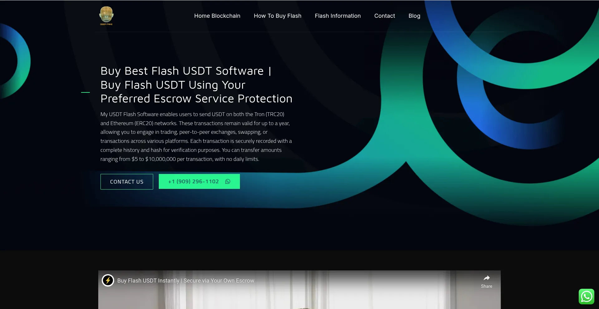 Website screenshot of Flashtethersoftware.com