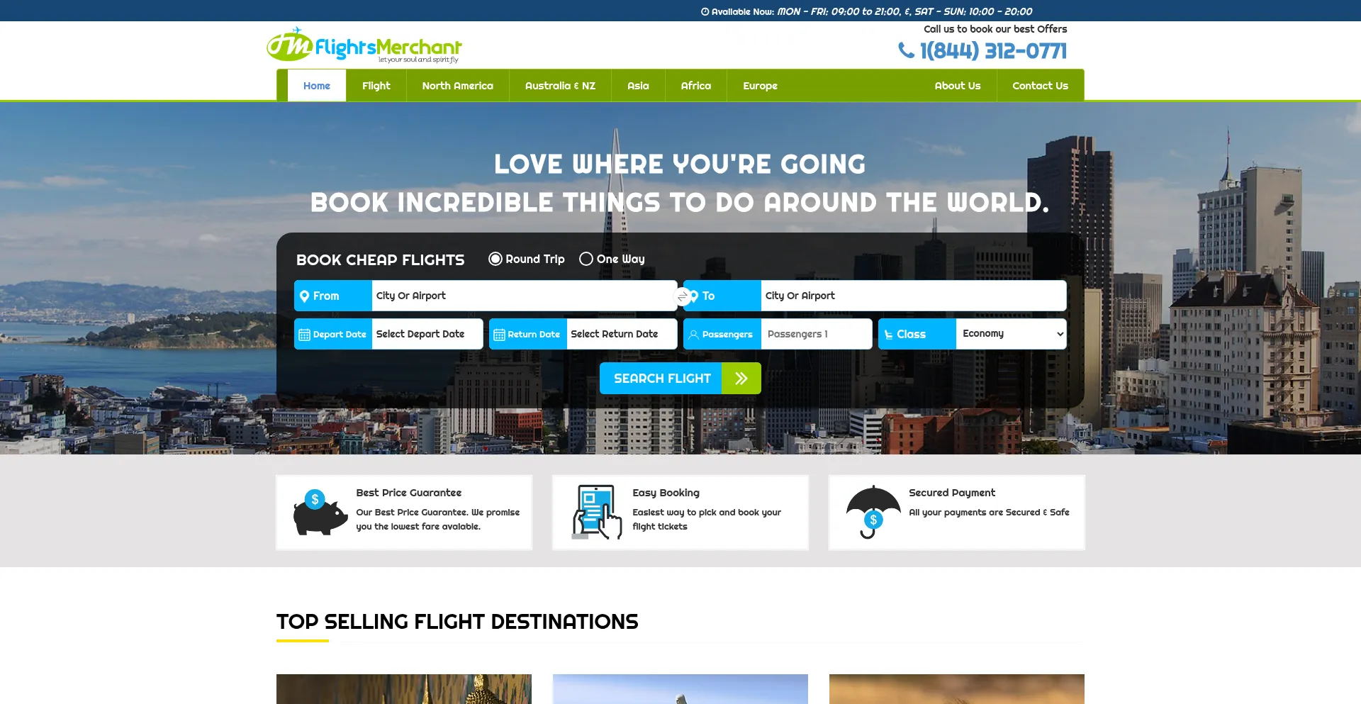 Flightsmerchant.com Screenshot