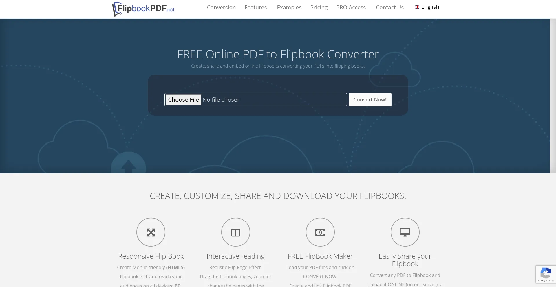 Website screenshot of Flipbookpdf.net