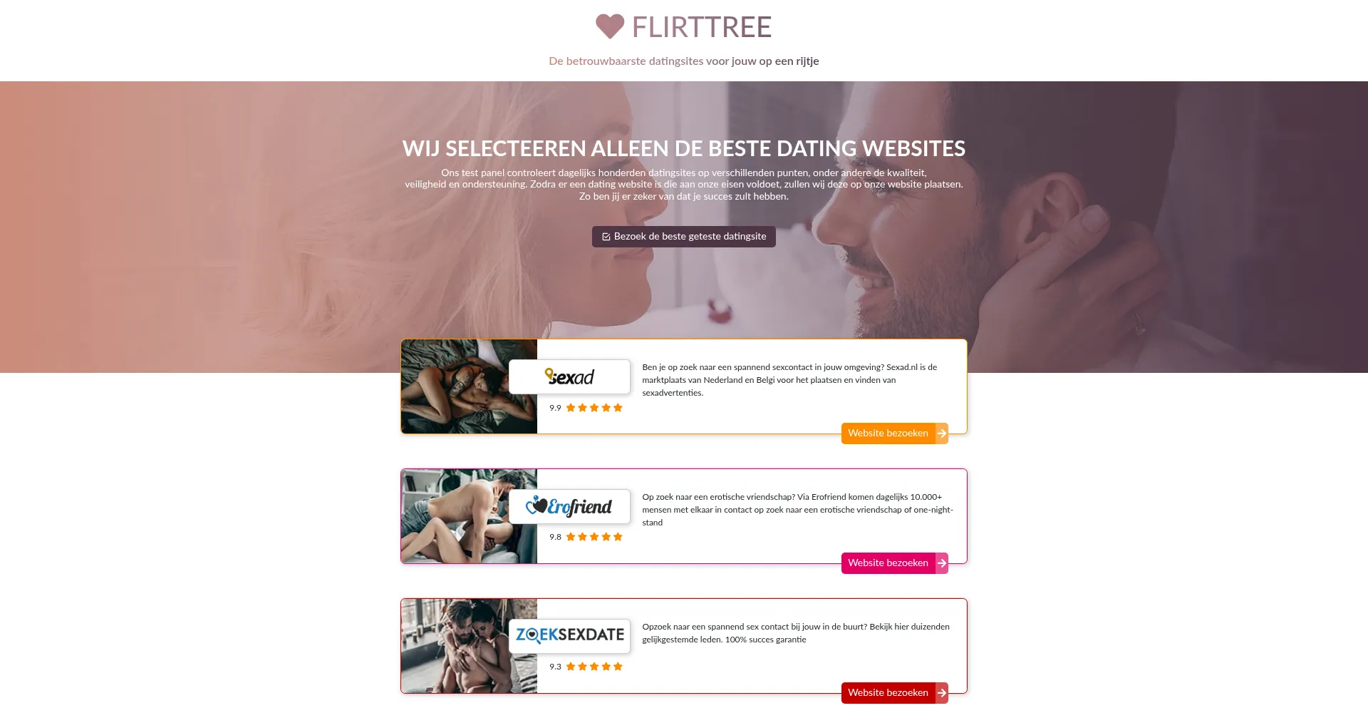 Website screenshot of Flirttree.com