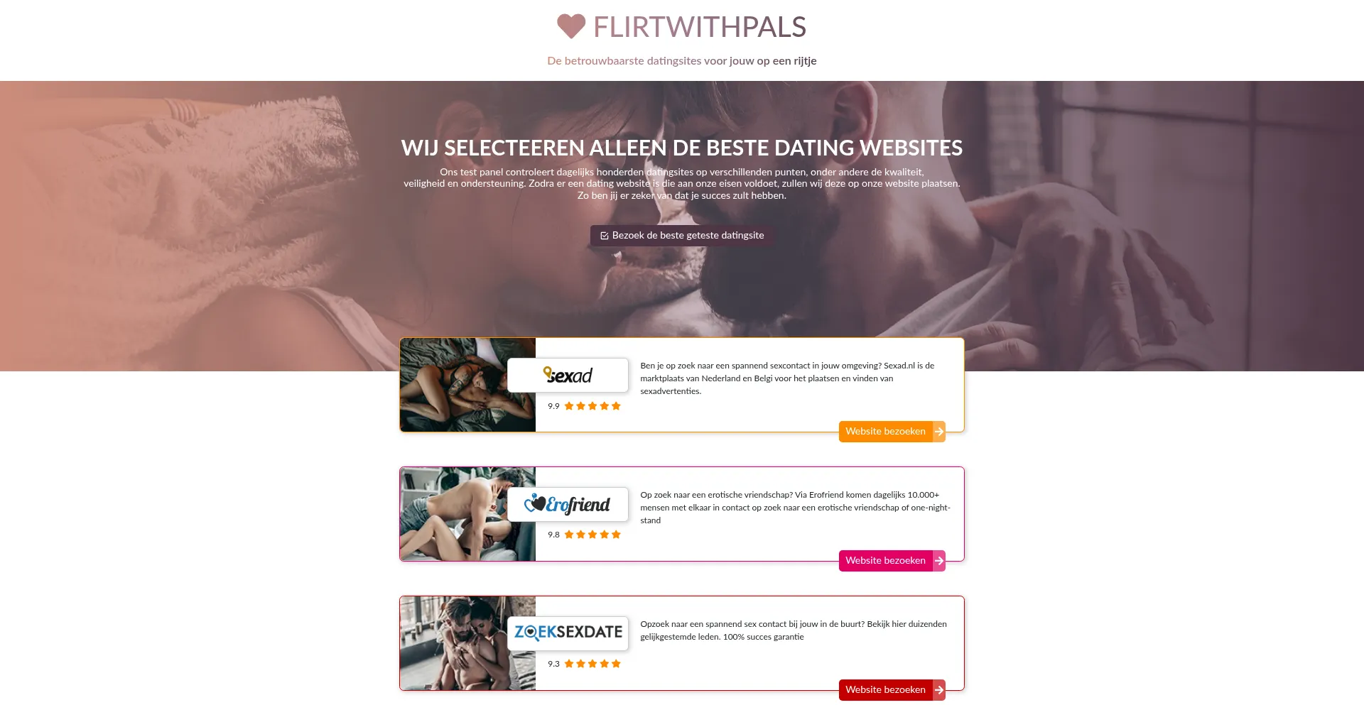 Website screenshot of Flirtwithpals.com