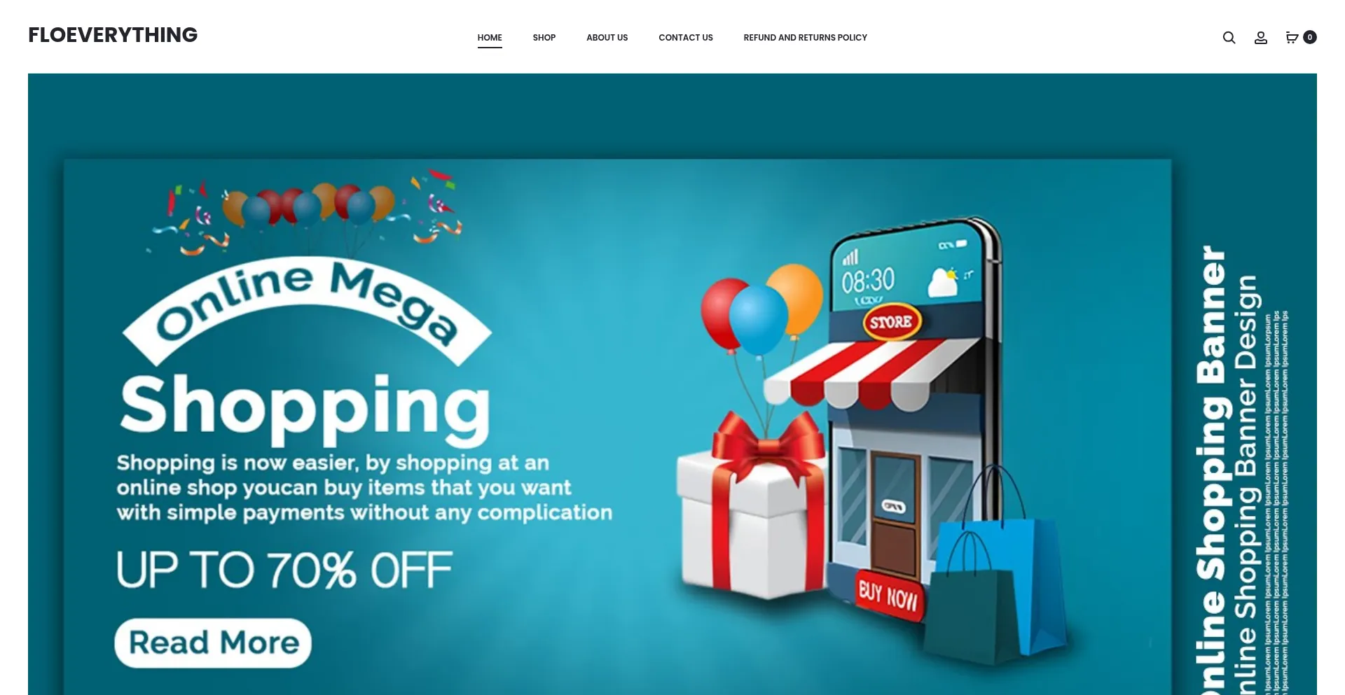 Website screenshot of Floeverything.shop