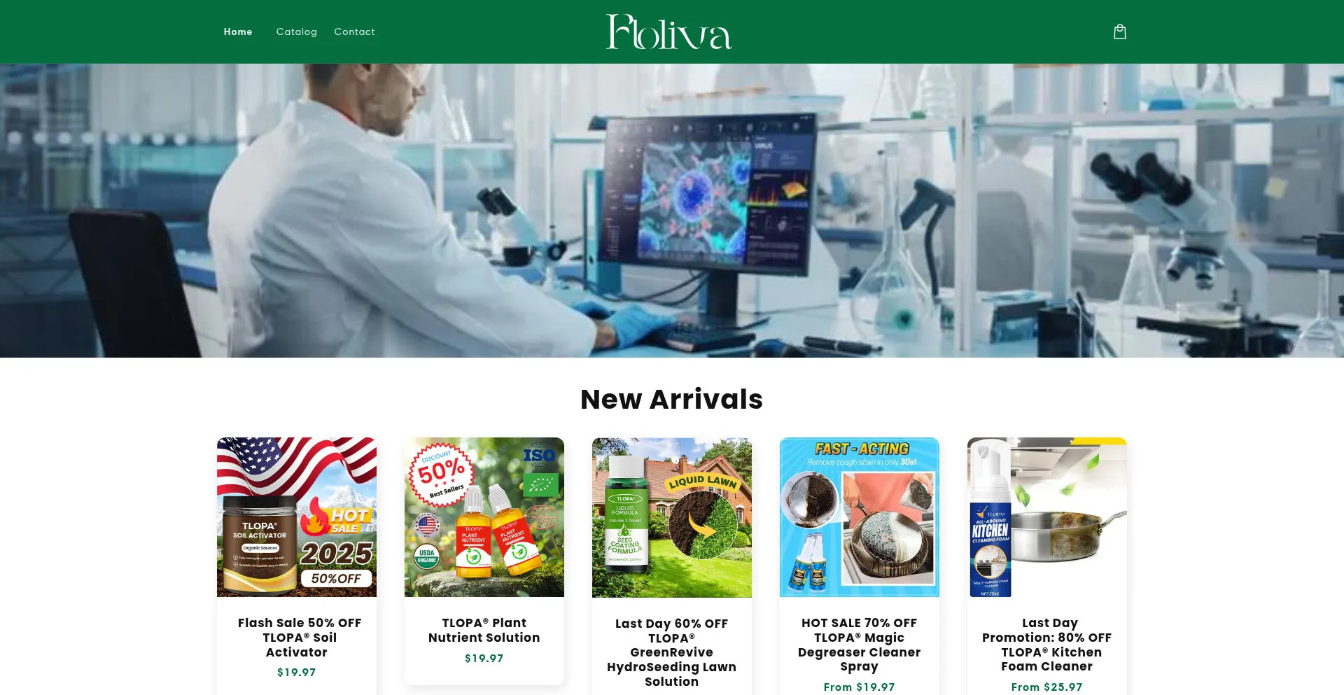 Website screenshot of Floliva.com