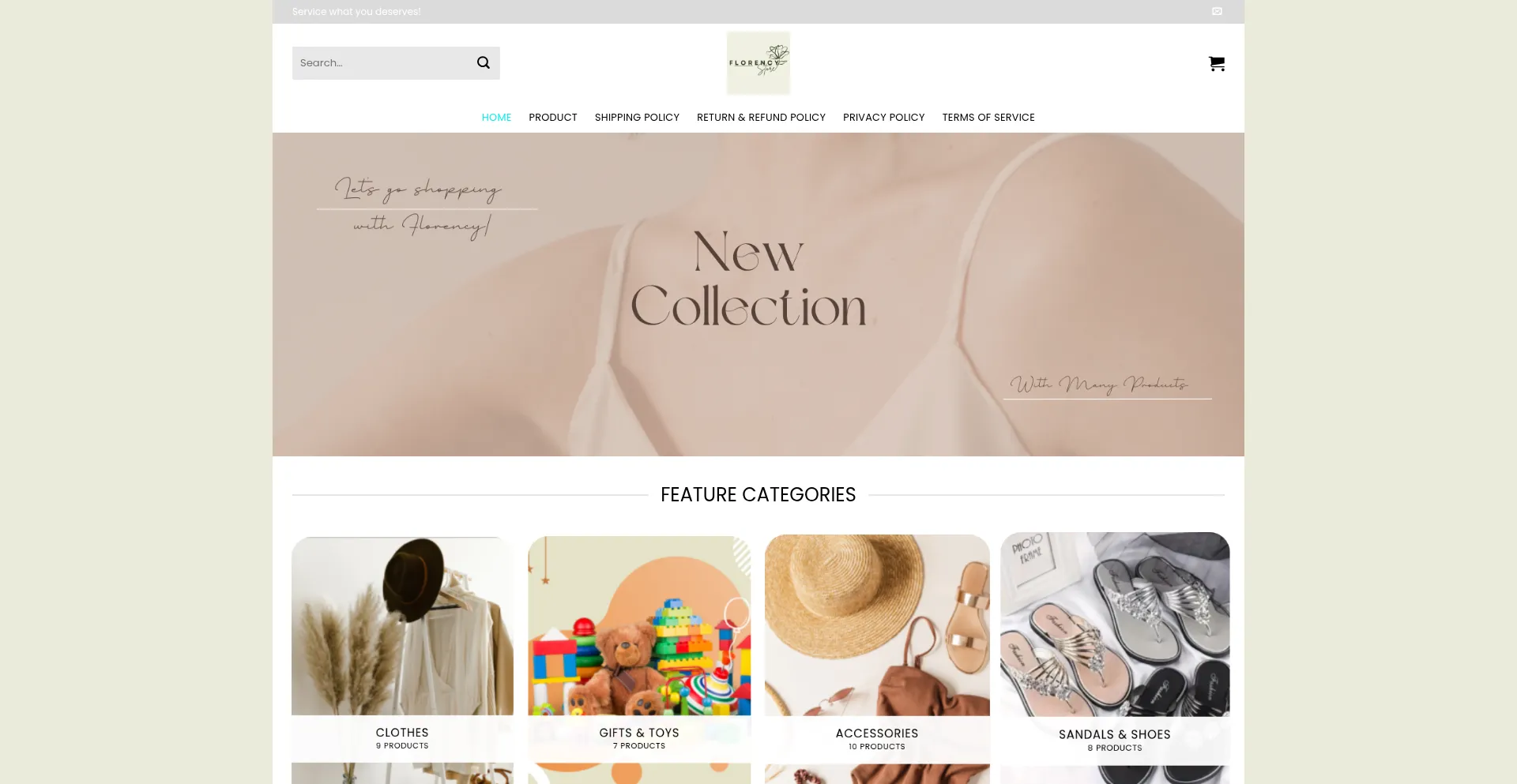 Website screenshot of Florency-store.com