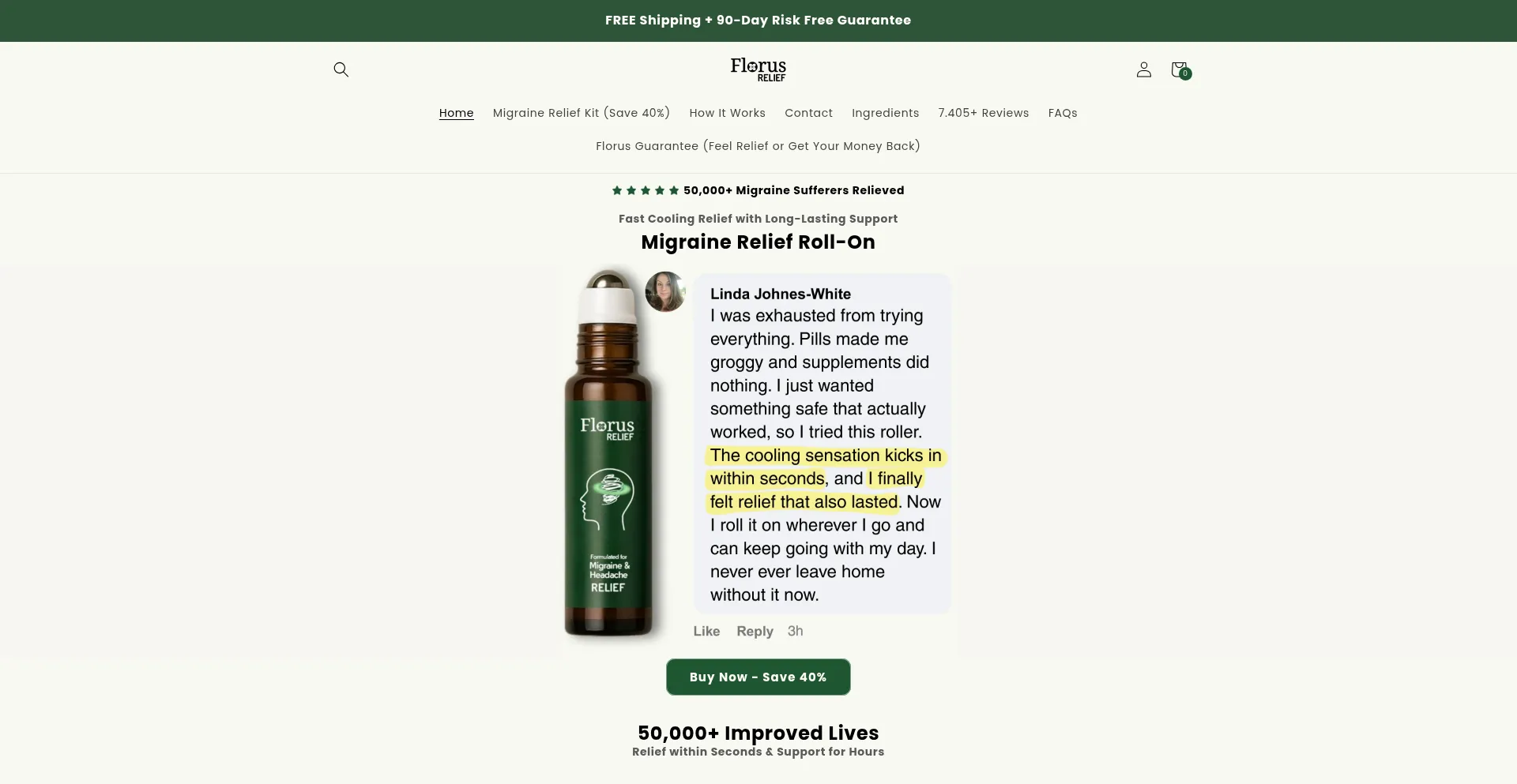 Website screenshot of Florusrelief.com