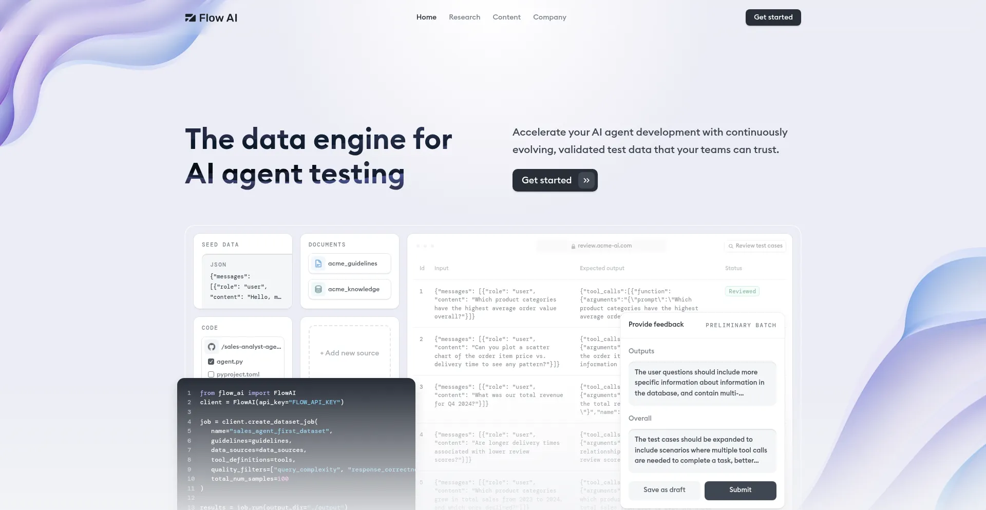 Website screenshot of Flow-ai.com