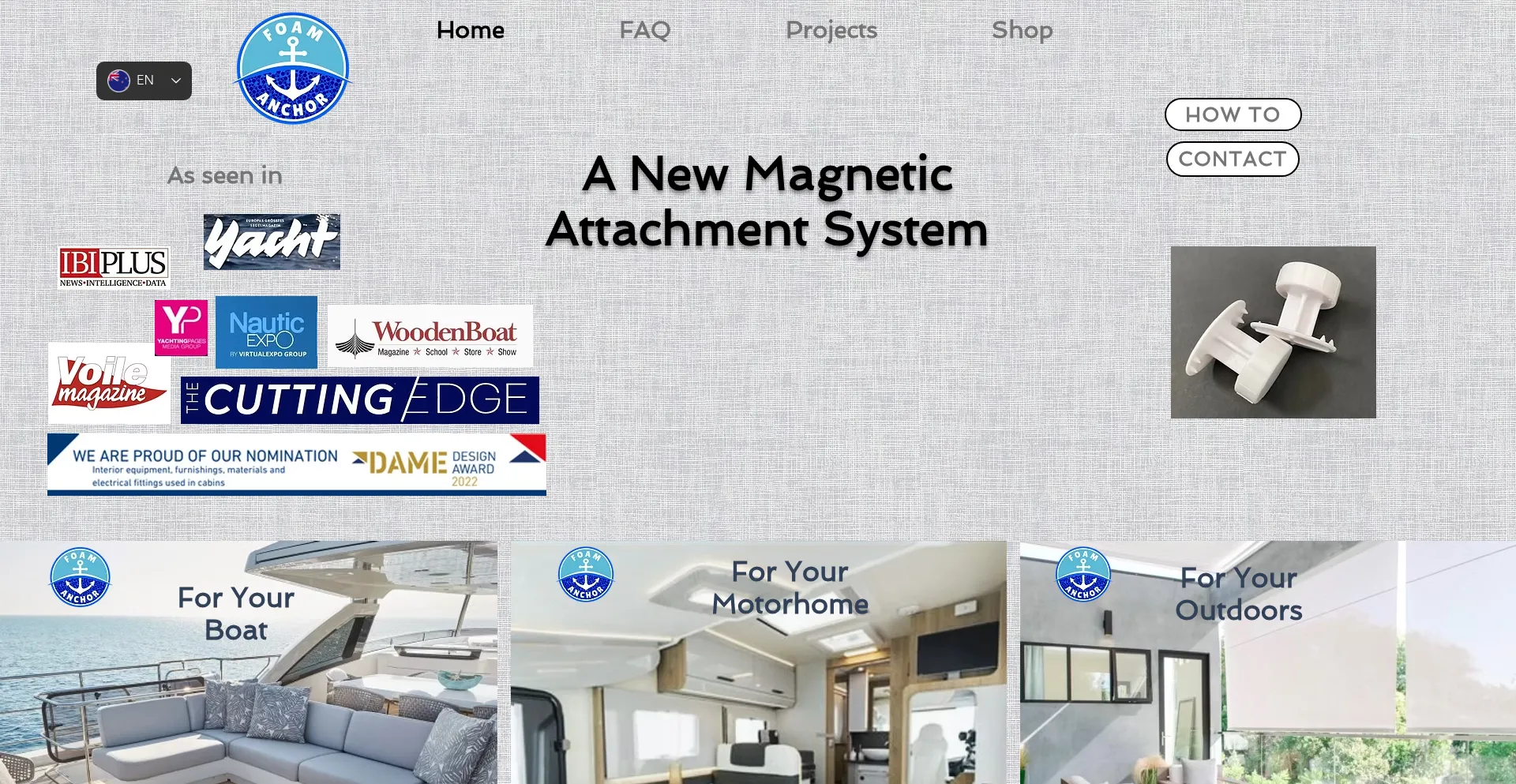 Website screenshot of Foam-anchor.com