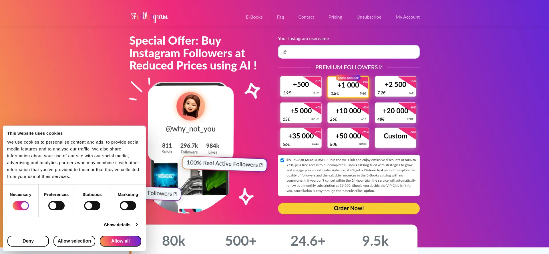 Website screenshot of Follogram.co