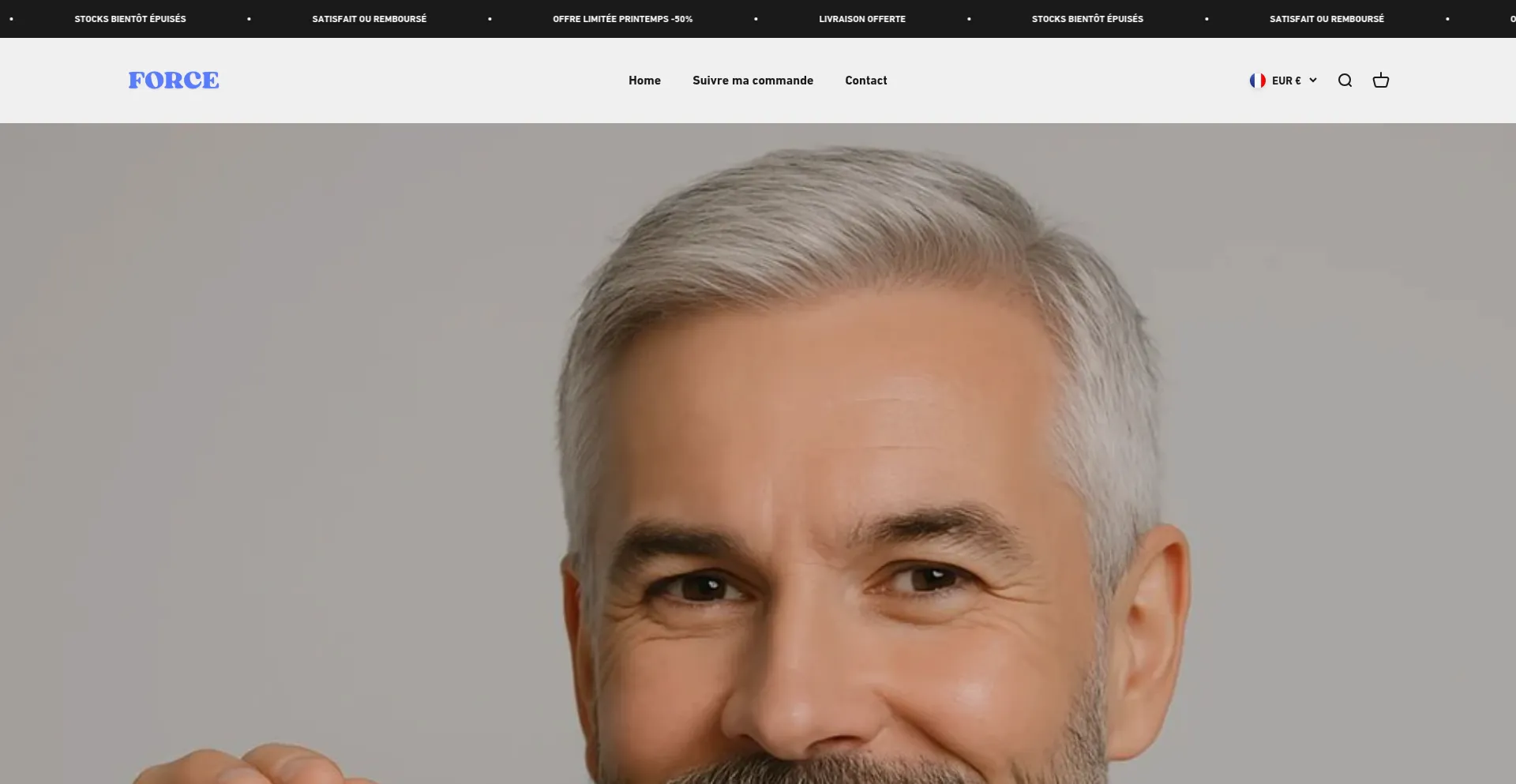 Website screenshot of Forceskin.shop