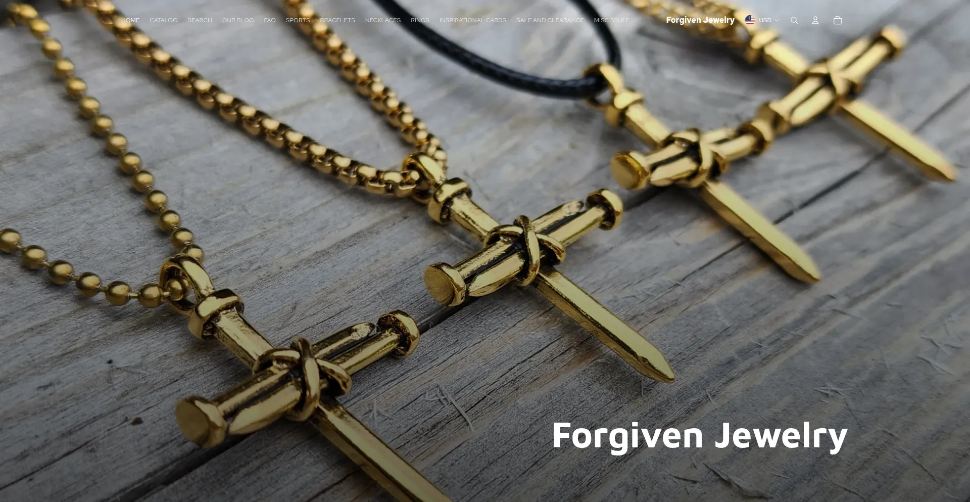 Website screenshot of Forgivenjewelry.com