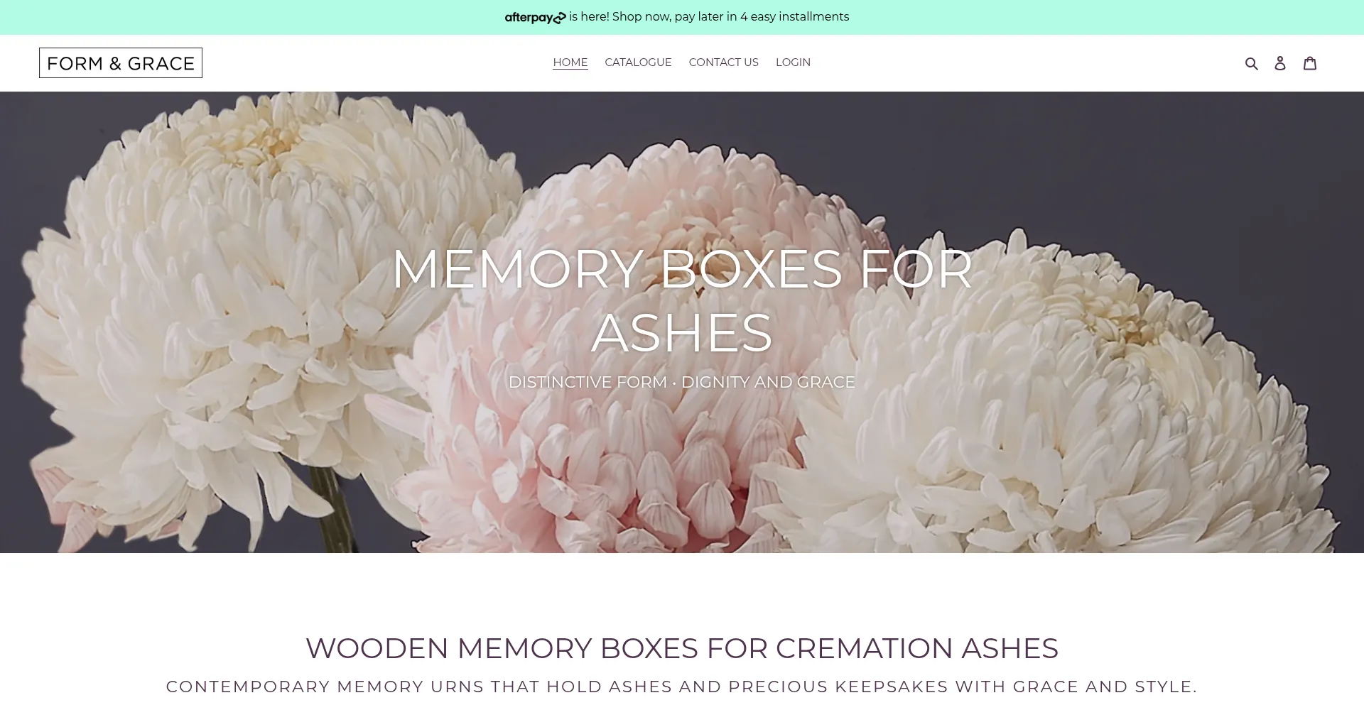 Website screenshot of Formandgrace.com.au