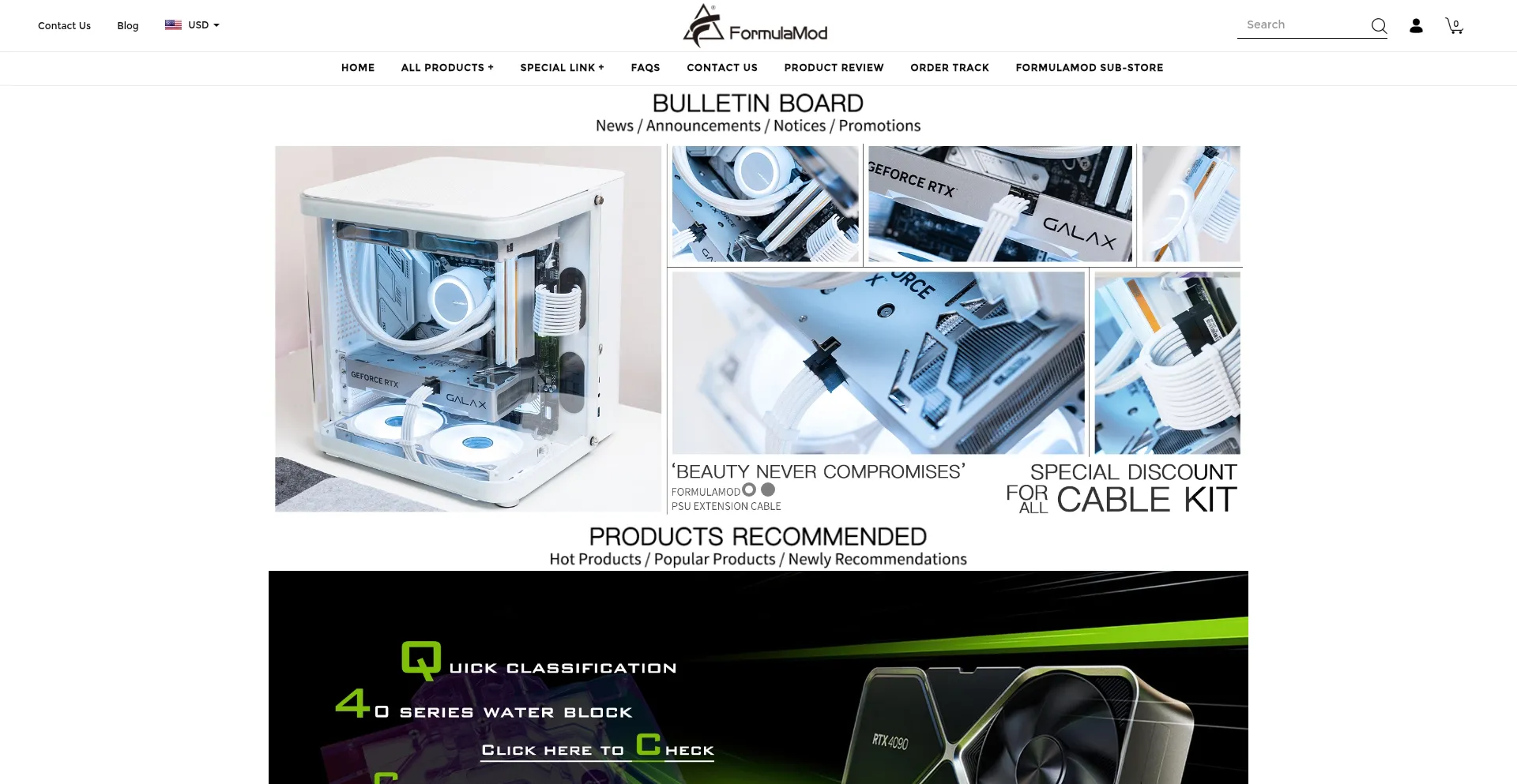 Website screenshot of Formulamod.com