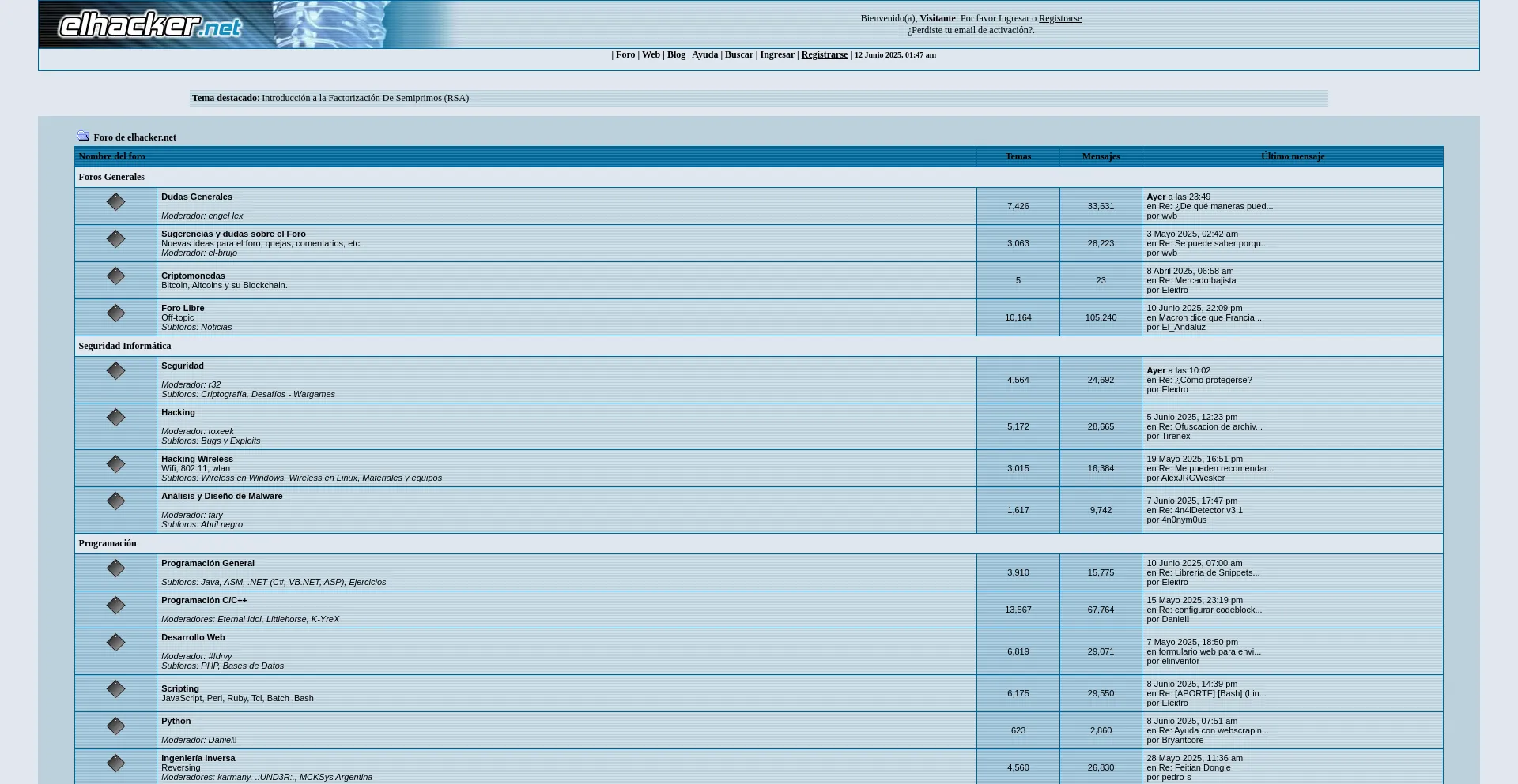Website screenshot of Foro.elhacker.net