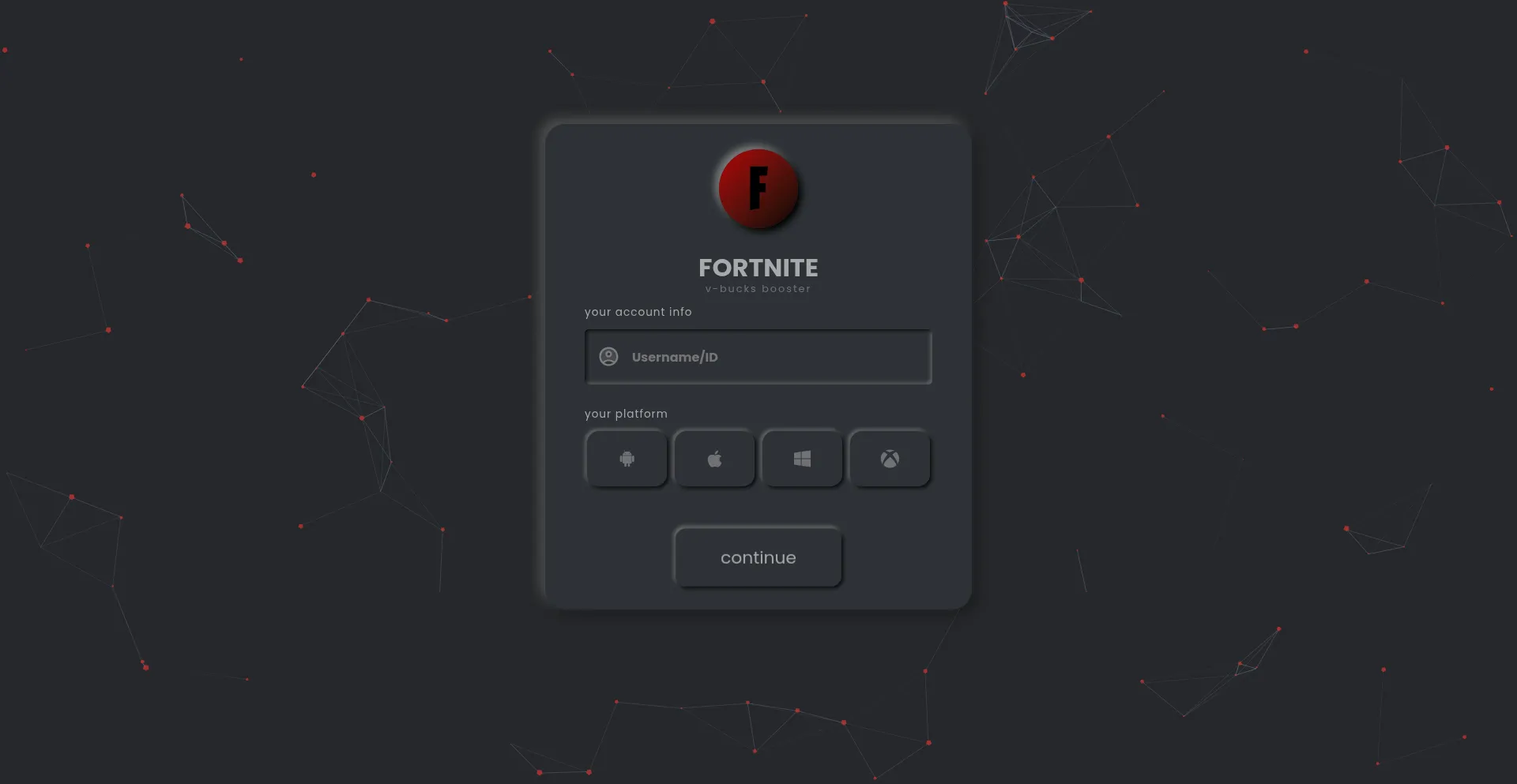 Website screenshot of Fort3.lol