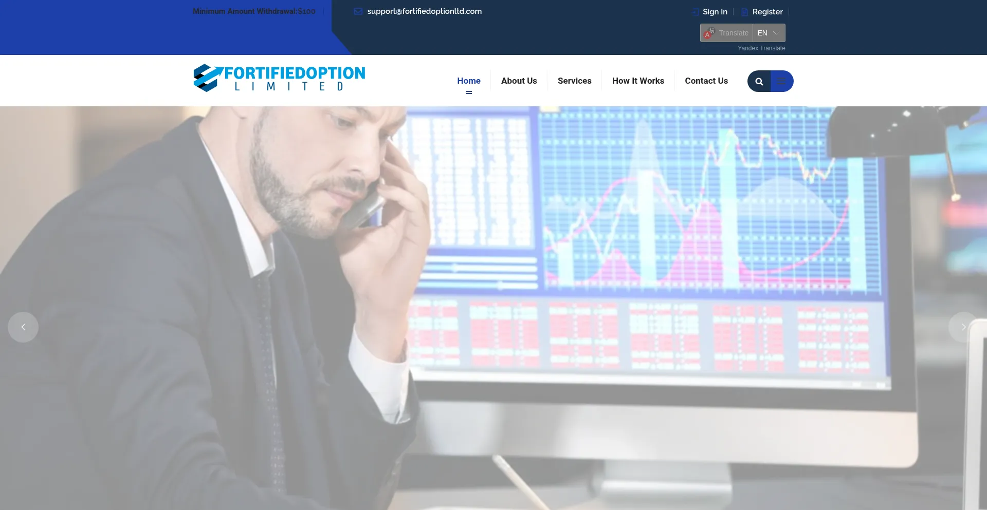 Website screenshot of Fortifiedoptionltd.com