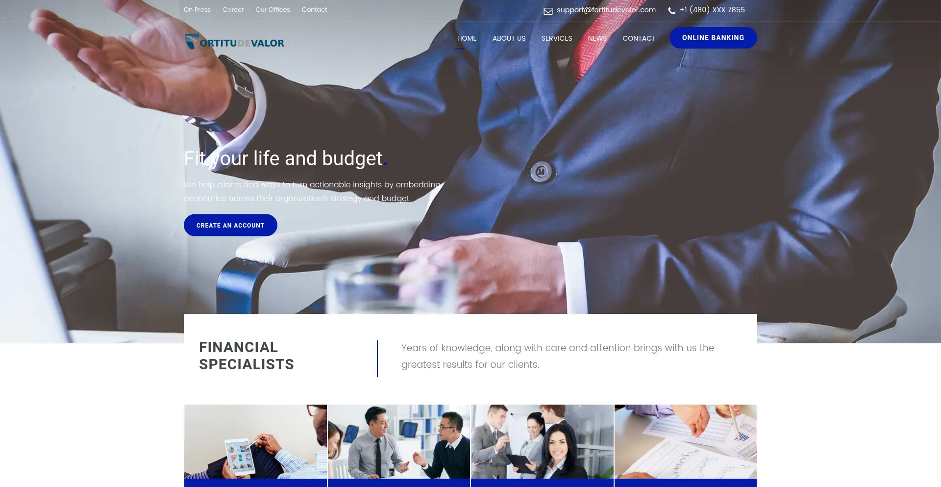 Website screenshot of Fortitudevalor.com