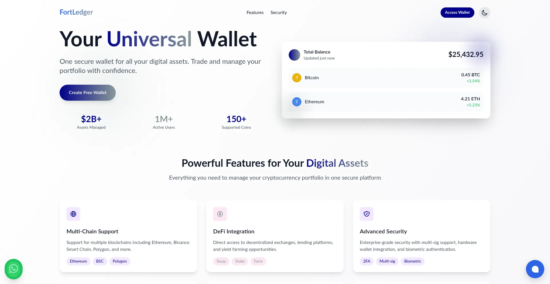 Website screenshot of Fortledger.com