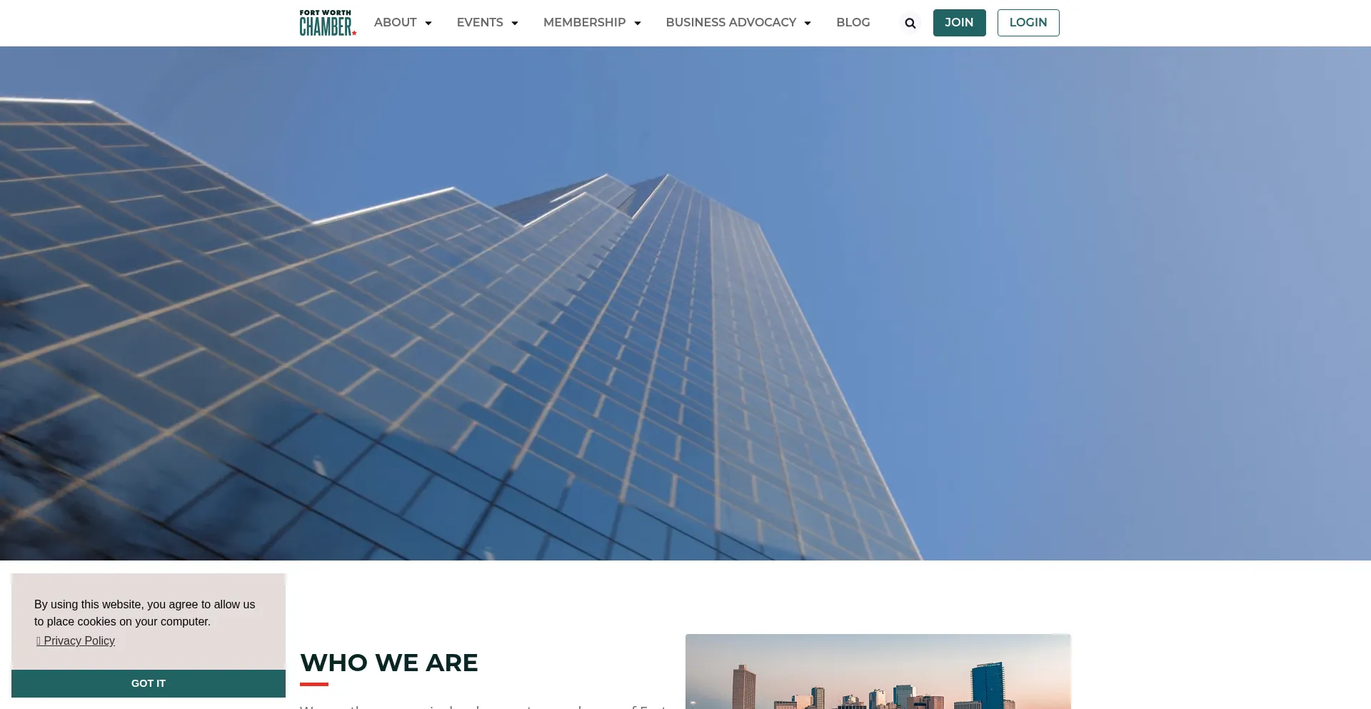 Website screenshot of Fortworthchamber.com