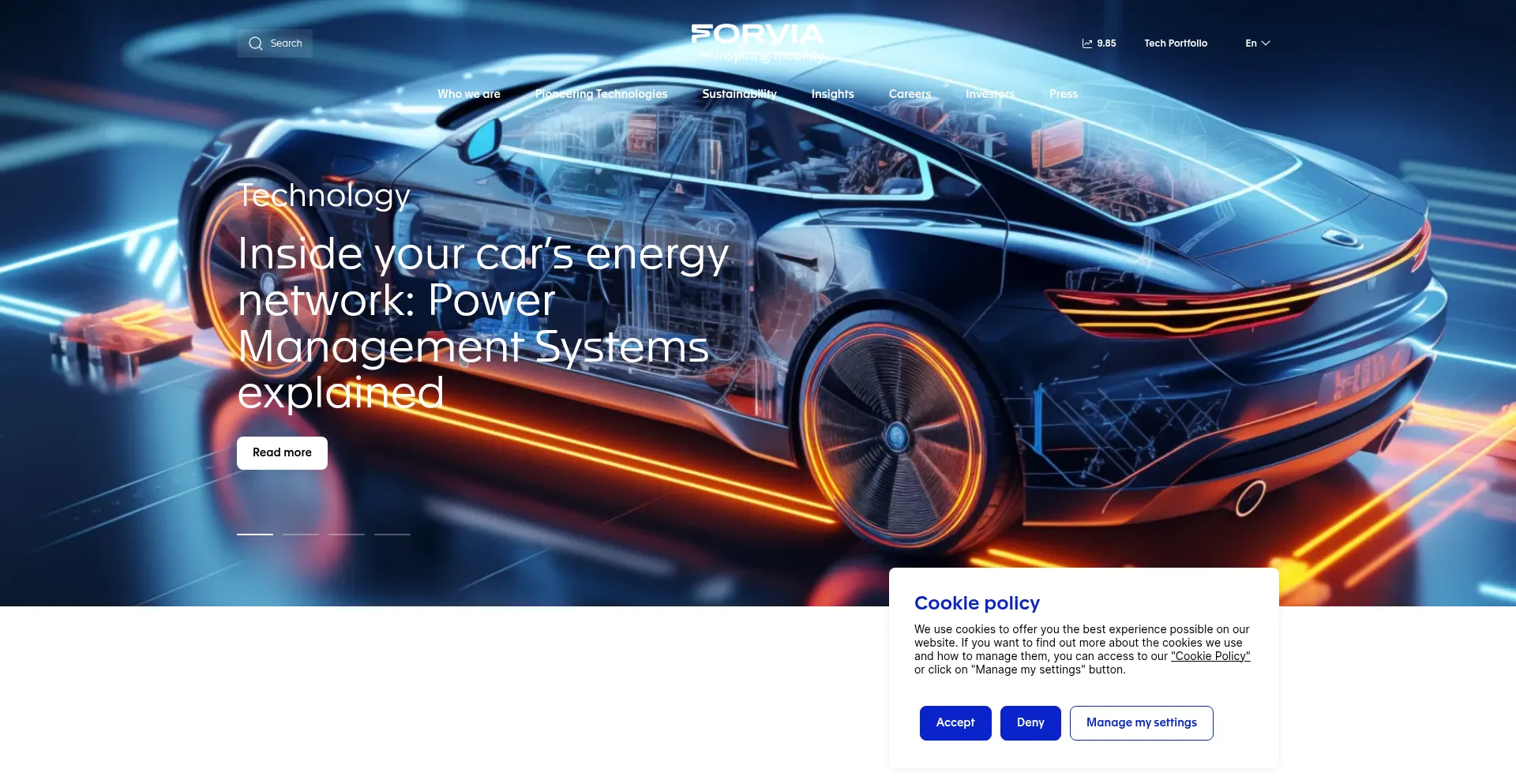 Website screenshot of Forvia.com